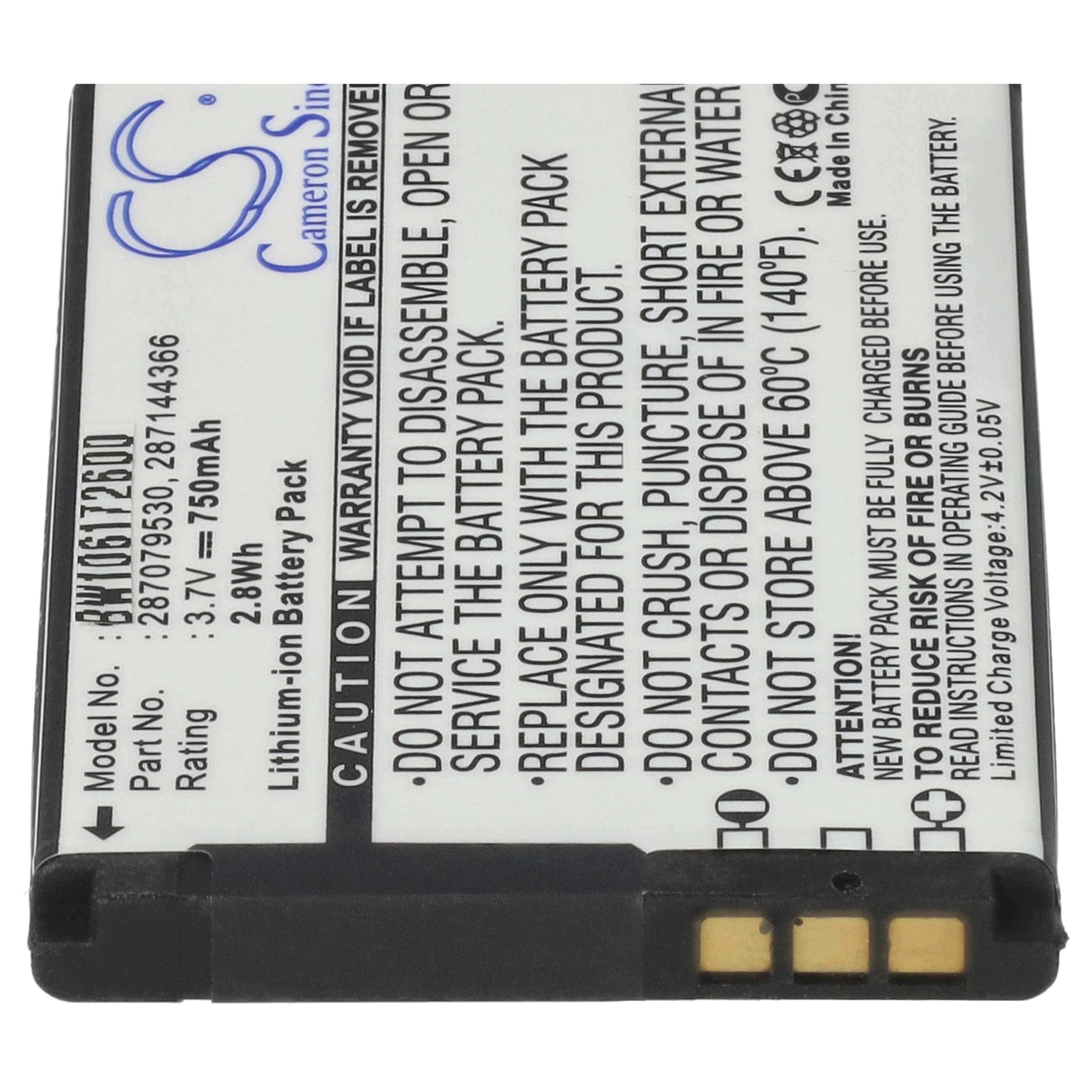 Akumulator do telefonu smartfona zamiennik Sagem 194/07 SN4, 252636053, 252785306 - 750 mAh 3,7 V Li-Ion