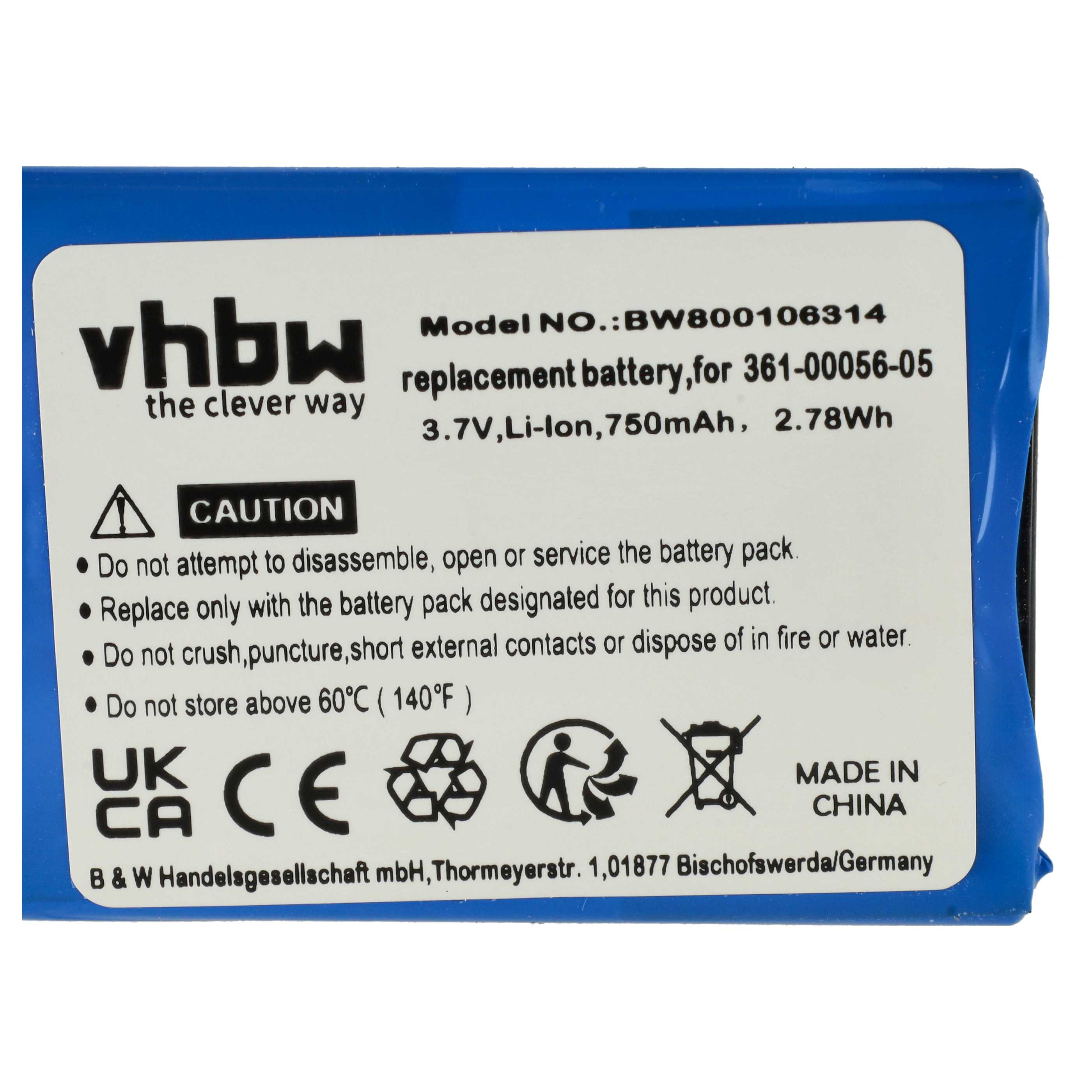 Akumulator do nawigacji GPS zamiennik Garmin 361-00056-11, 361-00056-05 - 750 mAh 3,7 V Li-Ion