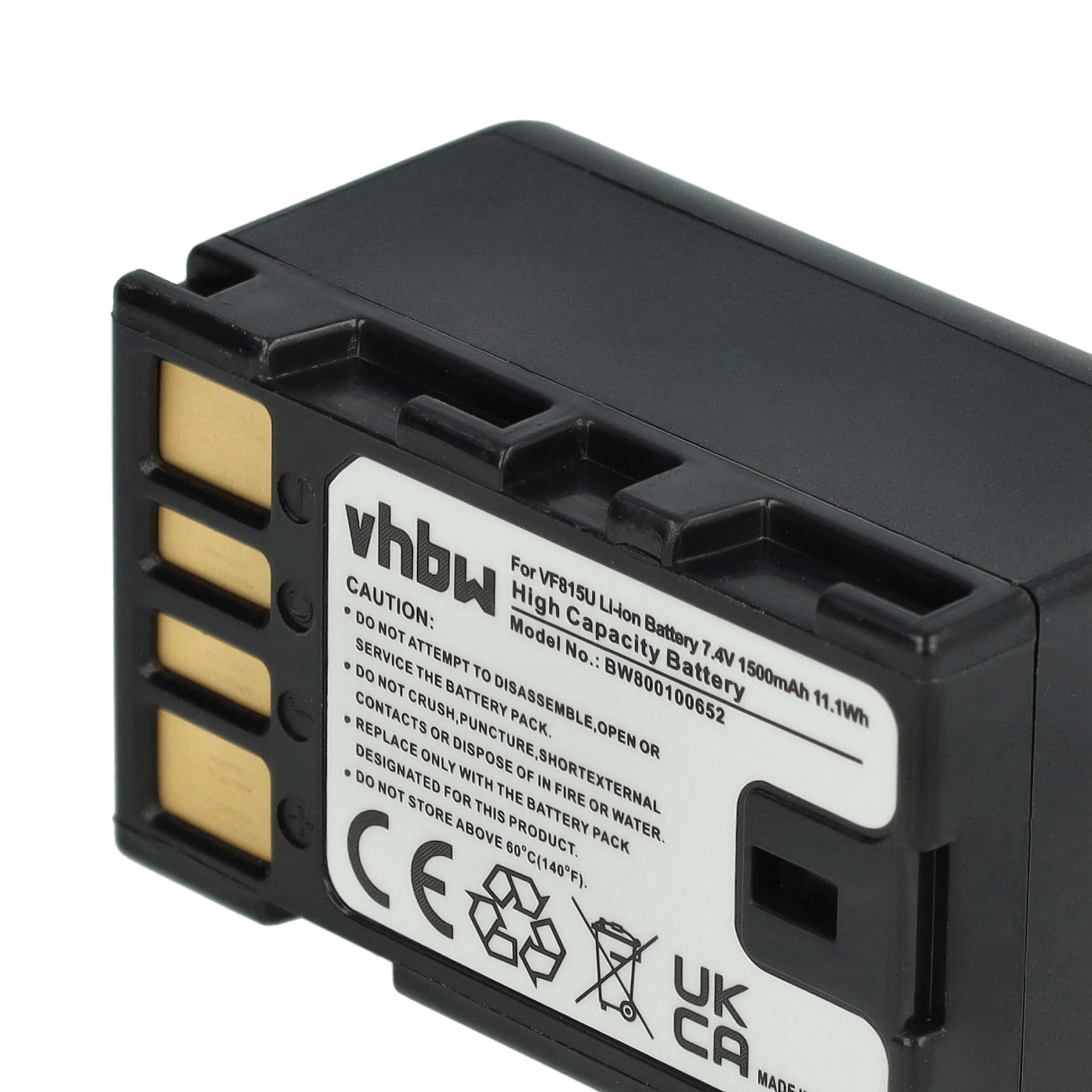 Videocamera 2x Battery replaces JVC BN-VF823, BN-VF815, BN-VF815U, BN-VF808, BN-VF808U - 1400 mAh 7.2 V Li-Ion