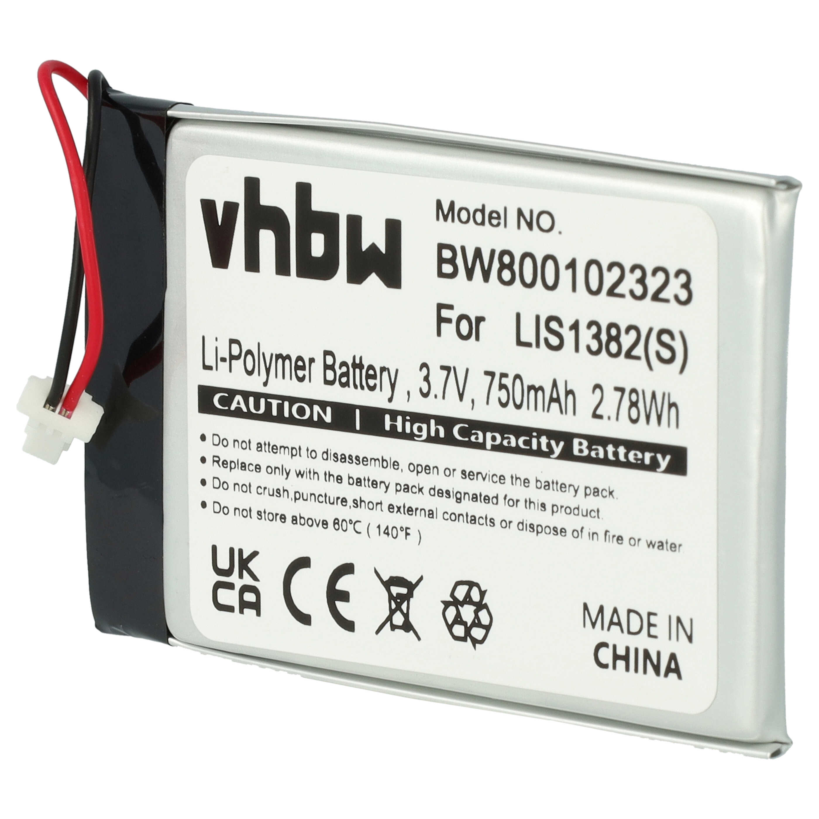 E-Book Battery Replacement for Sony LIS1382(S), 1-756-769-31, 9924A60515, 9702A50844 - 750mAh 3.7V Li-polymer