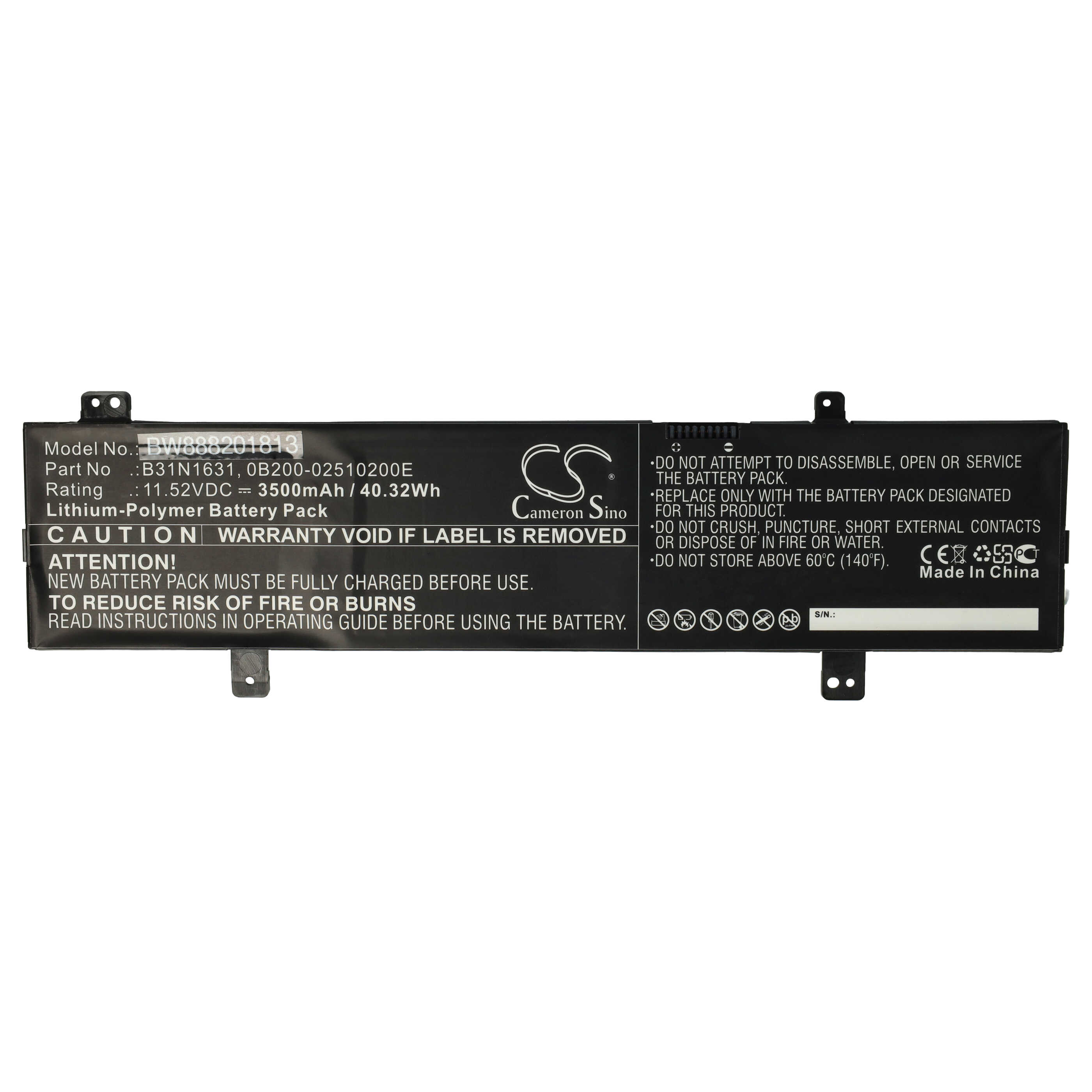 Batteria sostituisce Asus 0B200-02510200E, B31N1631 per notebook Asus - 3500mAh 11,52V Li-Poly