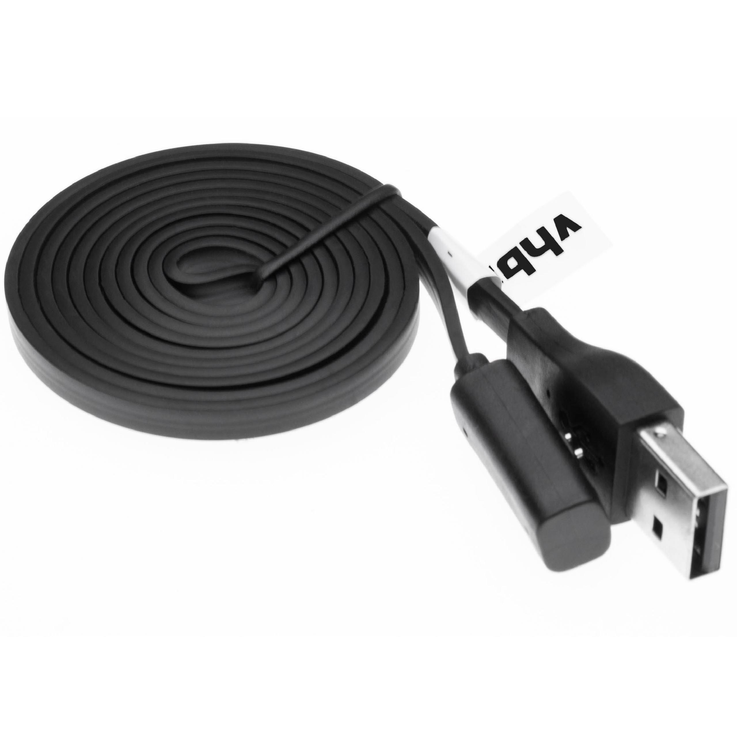 Cable de carga USB para smartwatch Pebble Time Steel - negro 100 cm
