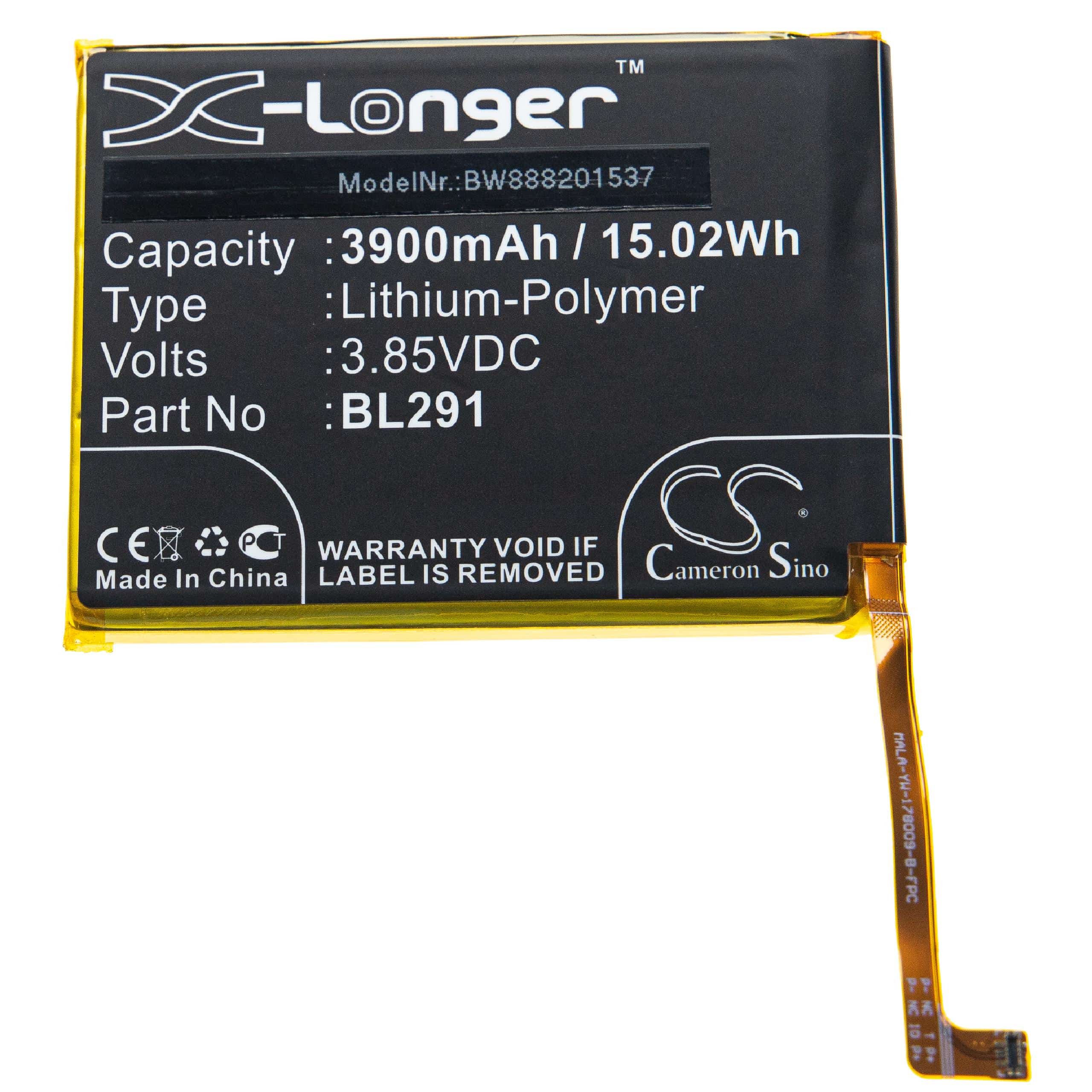 Batteria sostituisce Lenovo BL291 per cellulare Lenovo - 3900mAh 3,85V Li-Poly