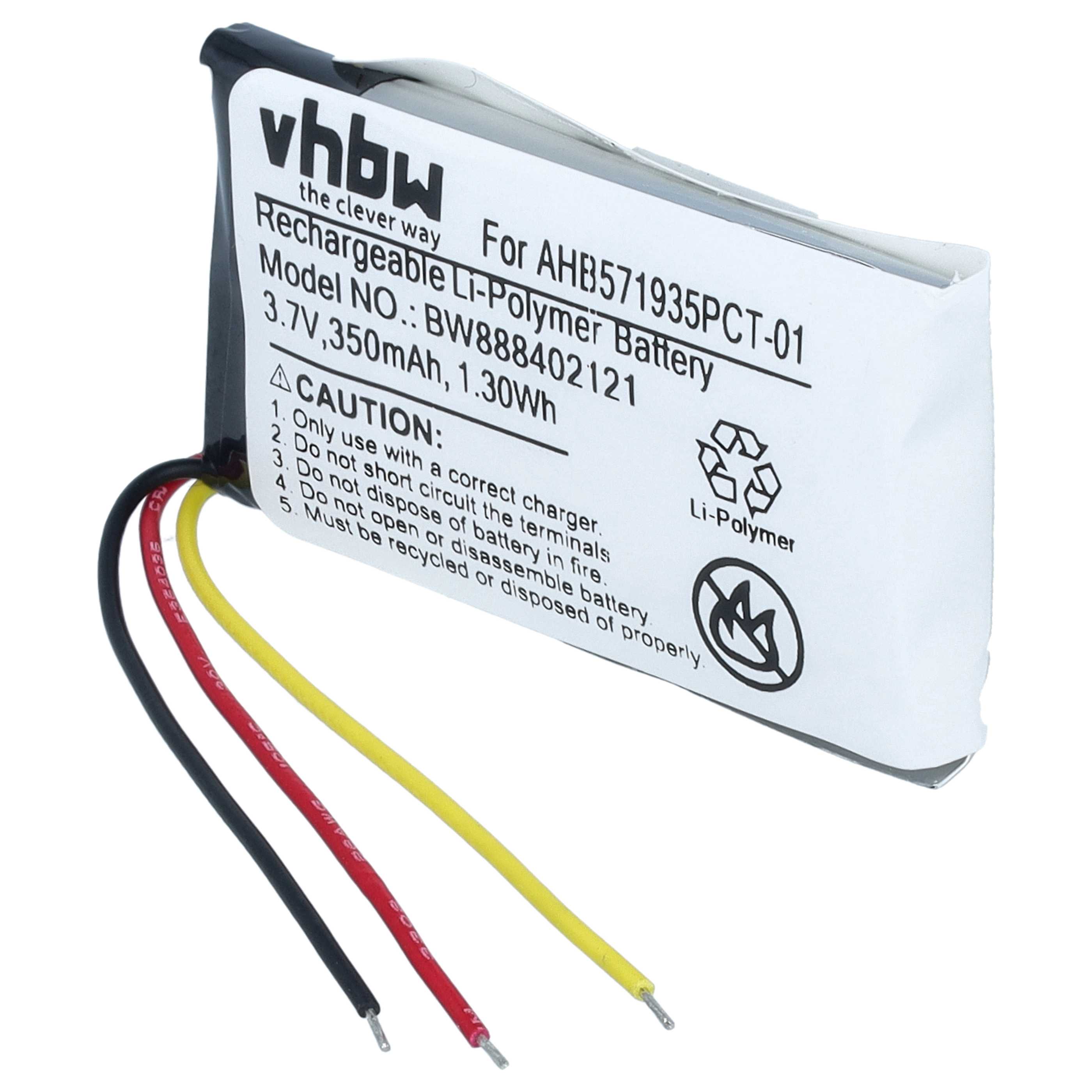Wireless Headset Battery replaces Bose AHB571935PCT-01 - 350 mAh 3.7 V Li-polymer