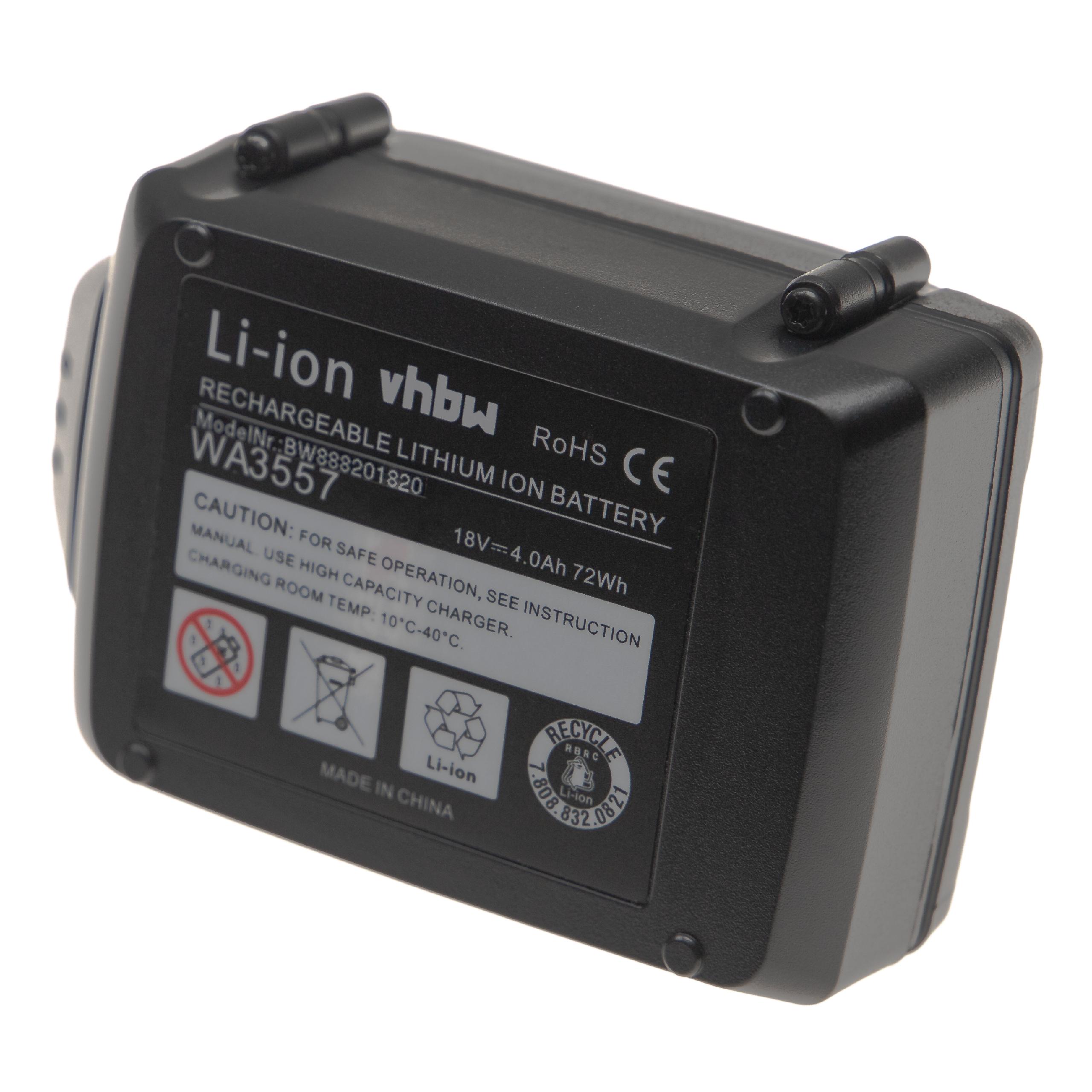 Batterie remplace Rockwell RW9351.1 pour outil électrique - 4000 mAh, 18 V, Li-ion