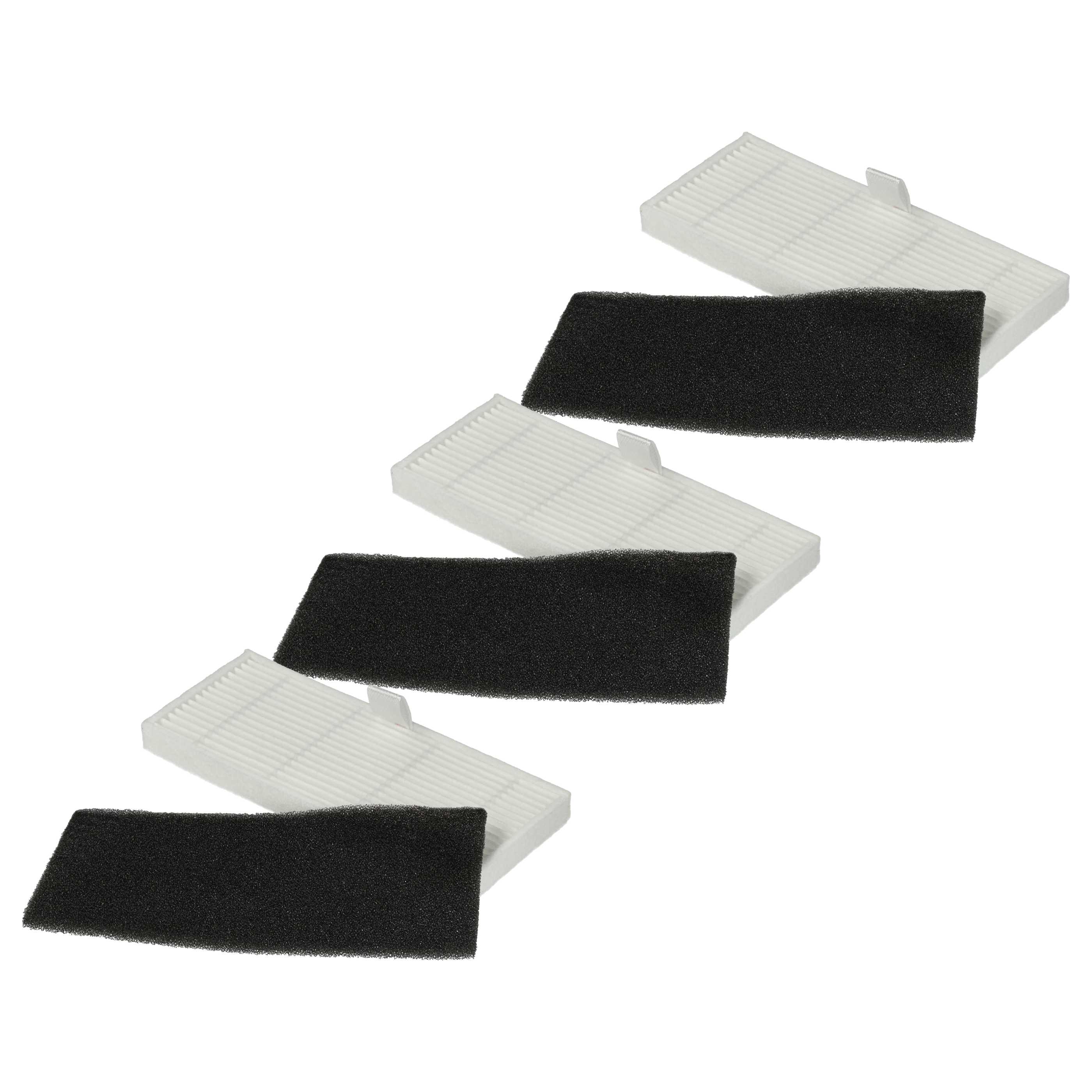 Lot de 6x filtres filtre mousse, filtre particules fines pour aspirateur robot Proscenic M8 Pro