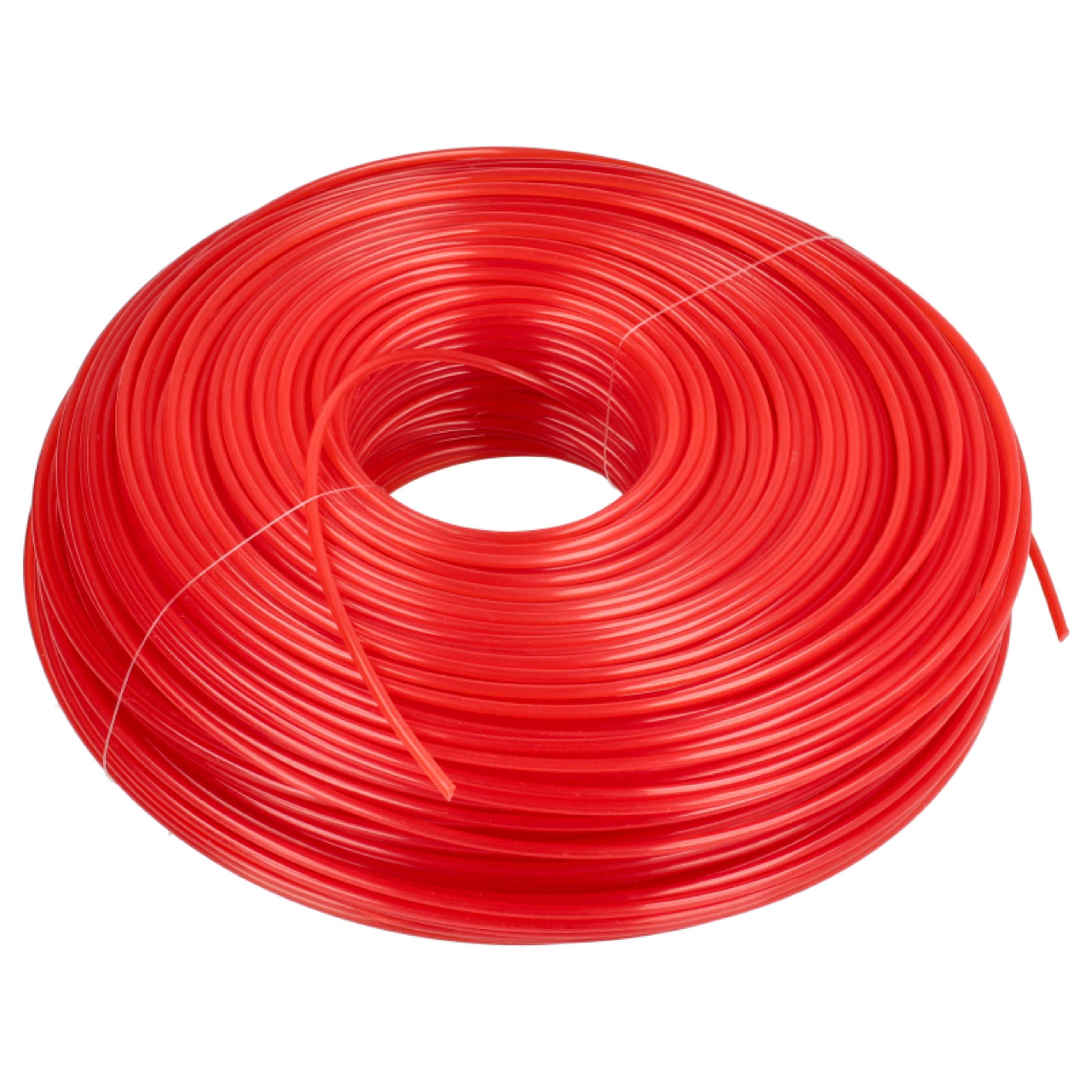 2x Line suitable for Bosch Makita Lawn Mower, Grass Trimmer - Trimmer Line Red, 2 mm x 100 m, Round