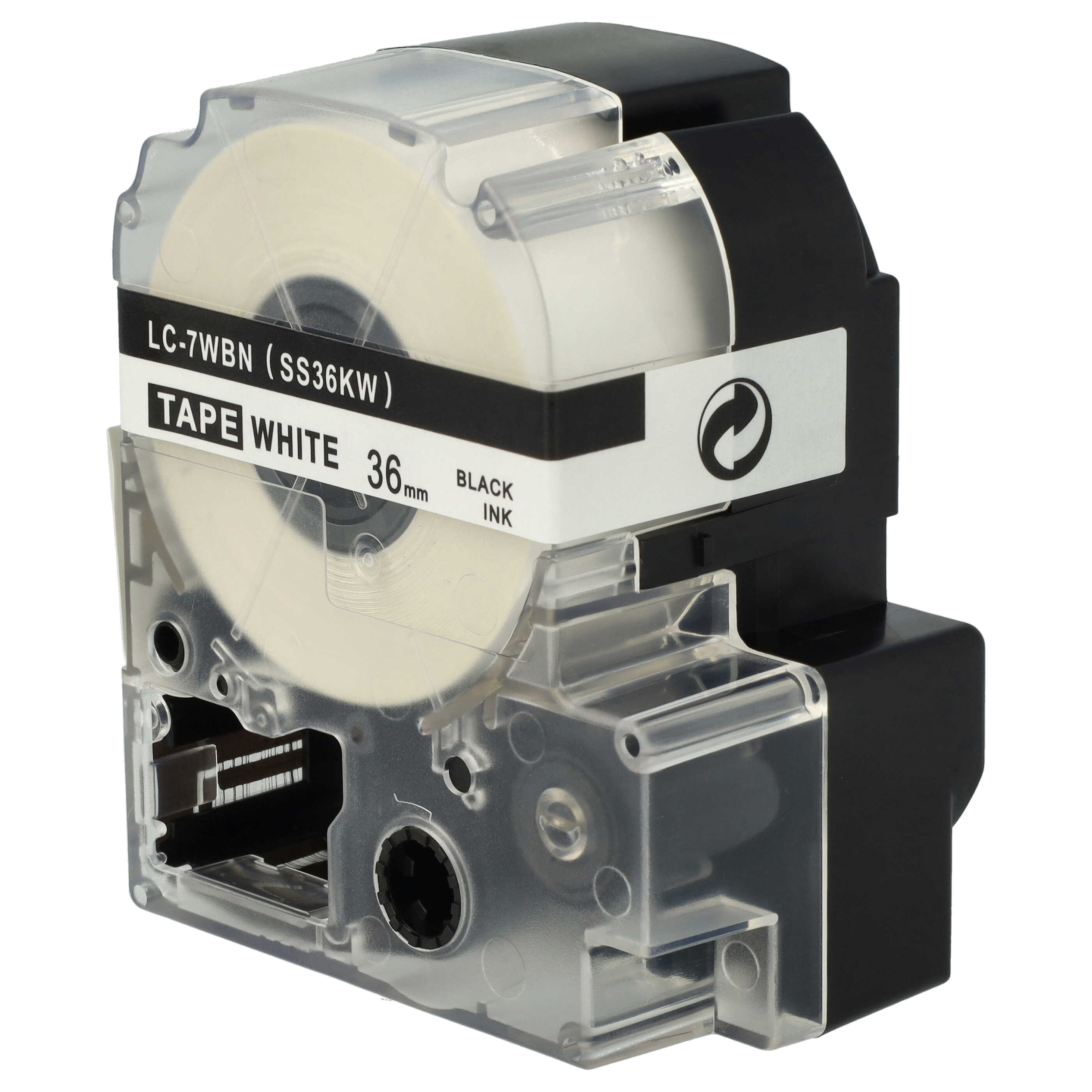 50x Label Tape replaces Epson LC-7WBN - 36 mm Black to White
