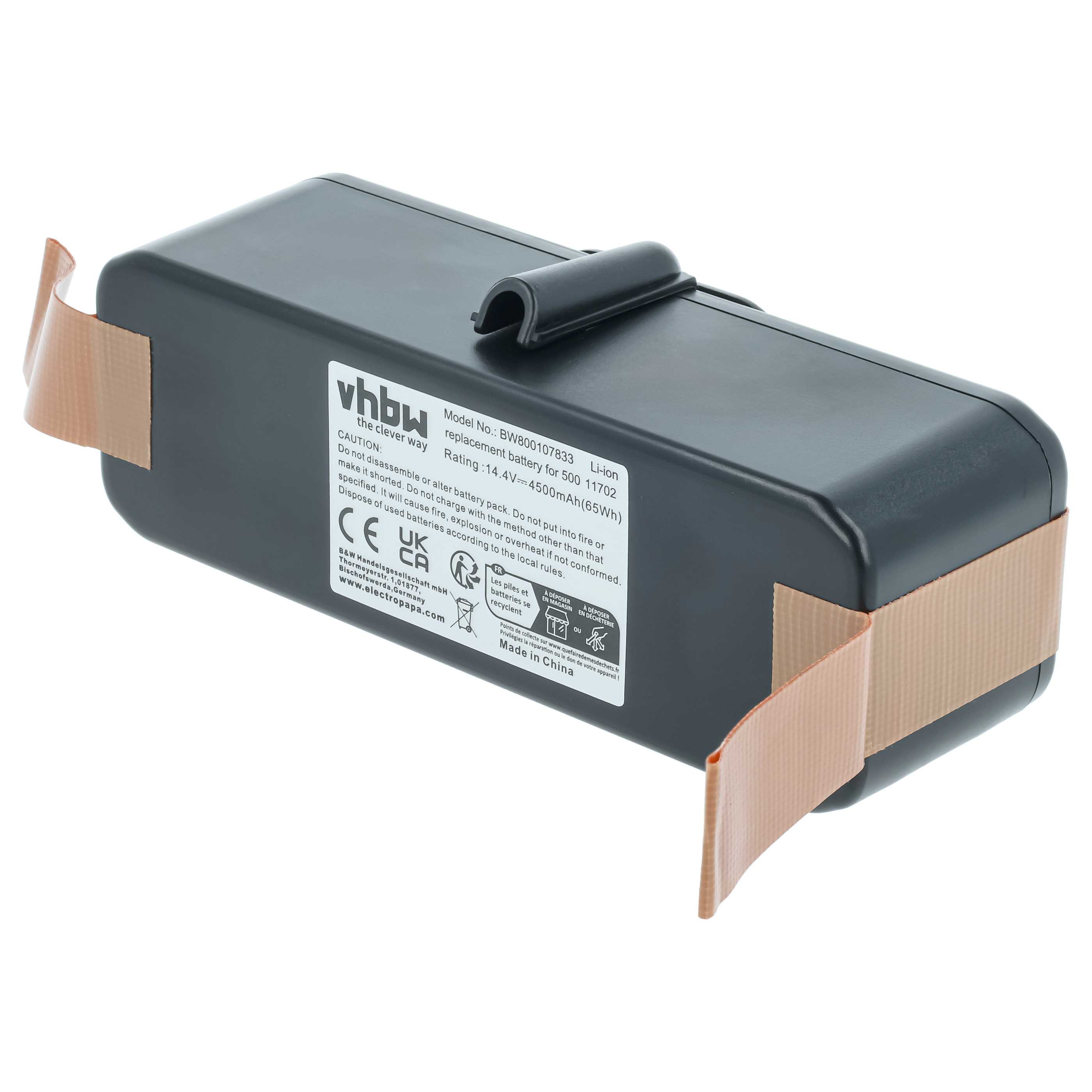 Batteria sostituisce 11702, 80501e, 80601, 68939, 80501, 4419696 per aspirapolvere - 4500mAh 14,4V Li-Ion