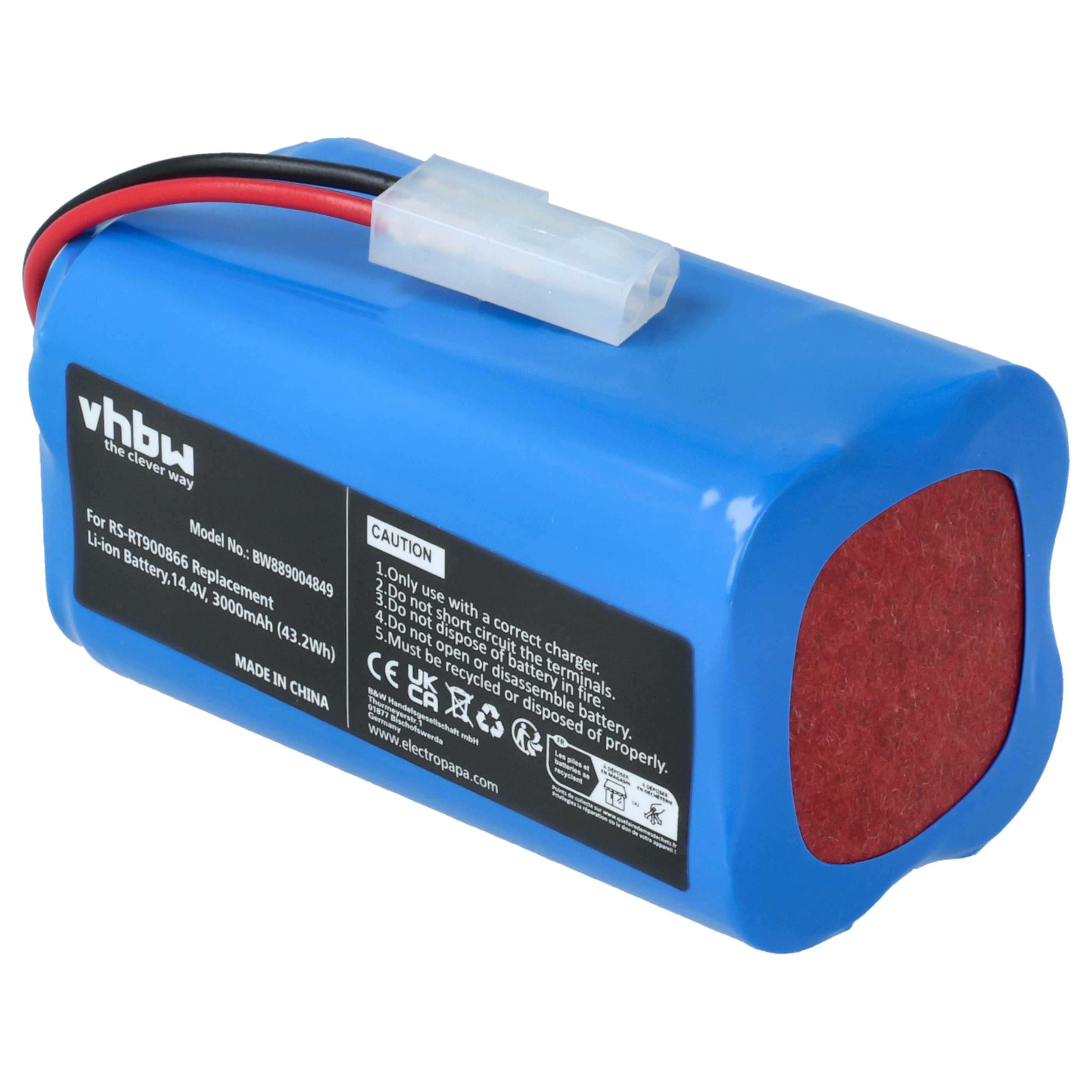 Battery replaces Rowenta RS-RT900866 for Rowenta 3000mAh, 14.4V, Li-Ion