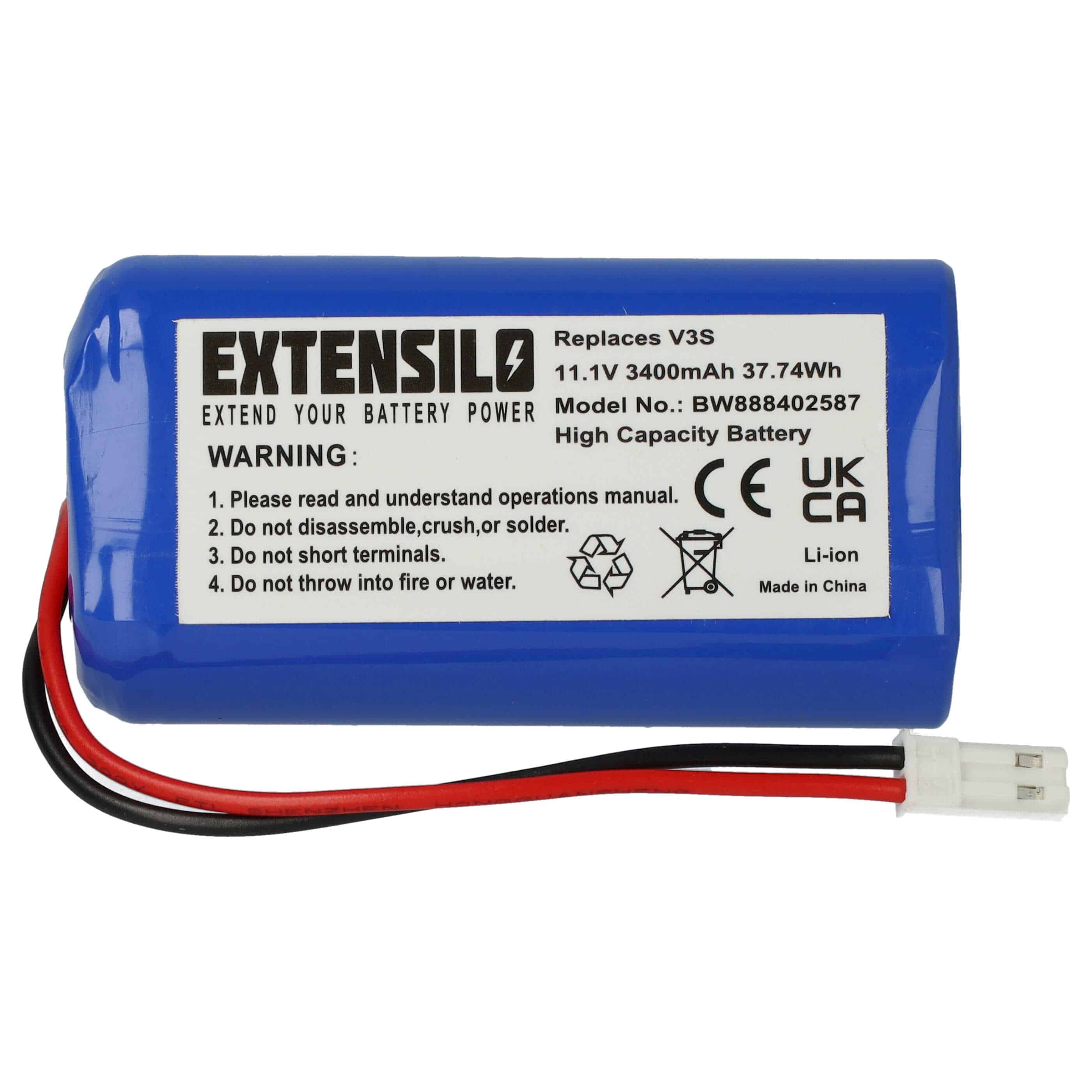 Battery Replacement for Electropan UR18650ZT-3S1P-S, ICP 186500-22F-M-3S1P-S for - 3400mAh, 11.1V, Li-Ion