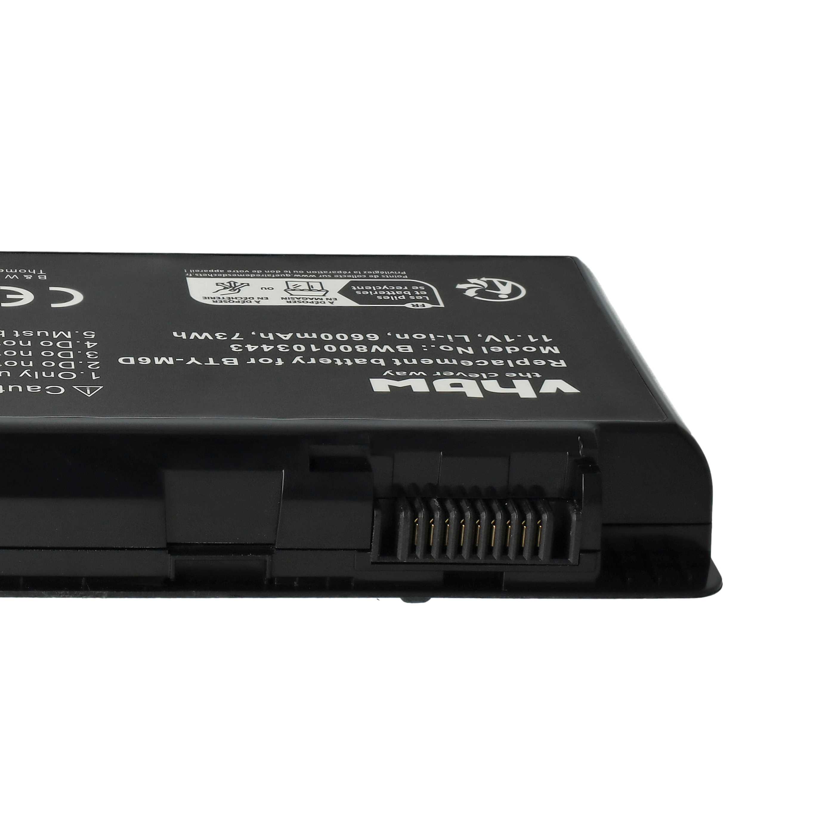 Akumulator do laptopa zamiennik Medion BTY-M6D - 6600 mAh 11,1 V Li-Ion, czarny