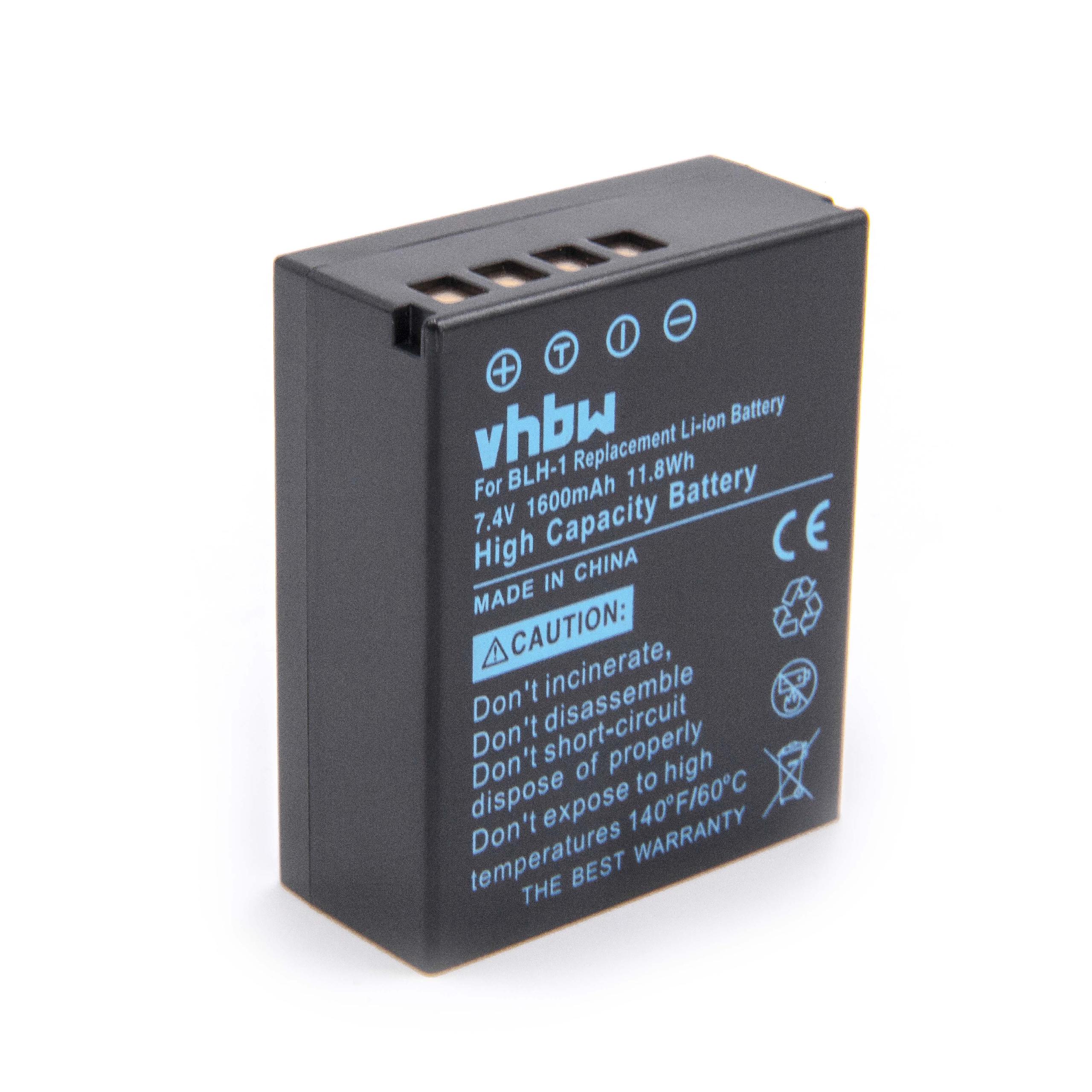 Batteria sostituisce Olympus BLH-1 per fotocamera Olympus - 1600mAh 7,4V Li-Ion