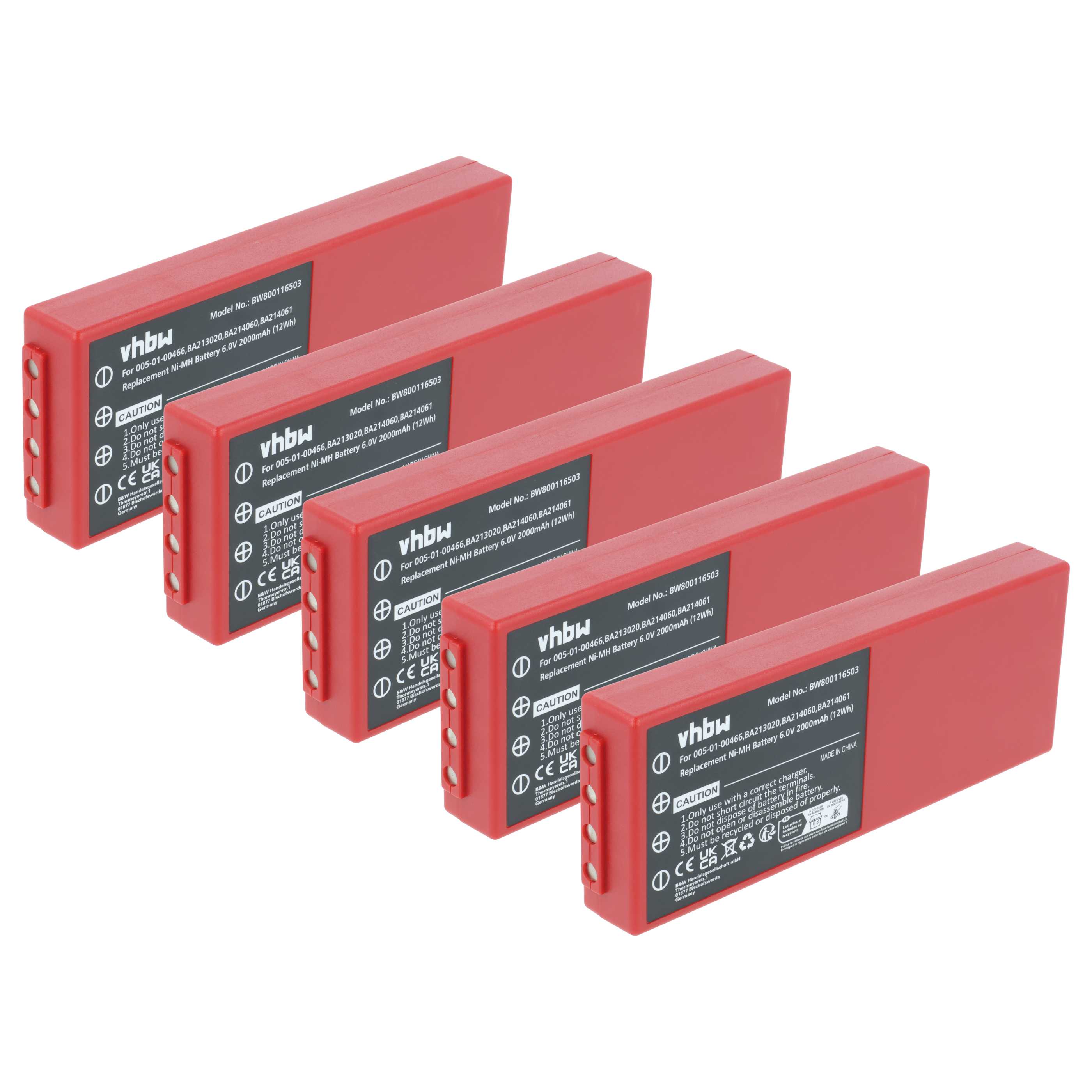 Batteria (5 pz) sostituisce HBC 005-01-00466, BA210040 (FuB 10AA), BA210 telecomando - 2000mAh 6V NiMH