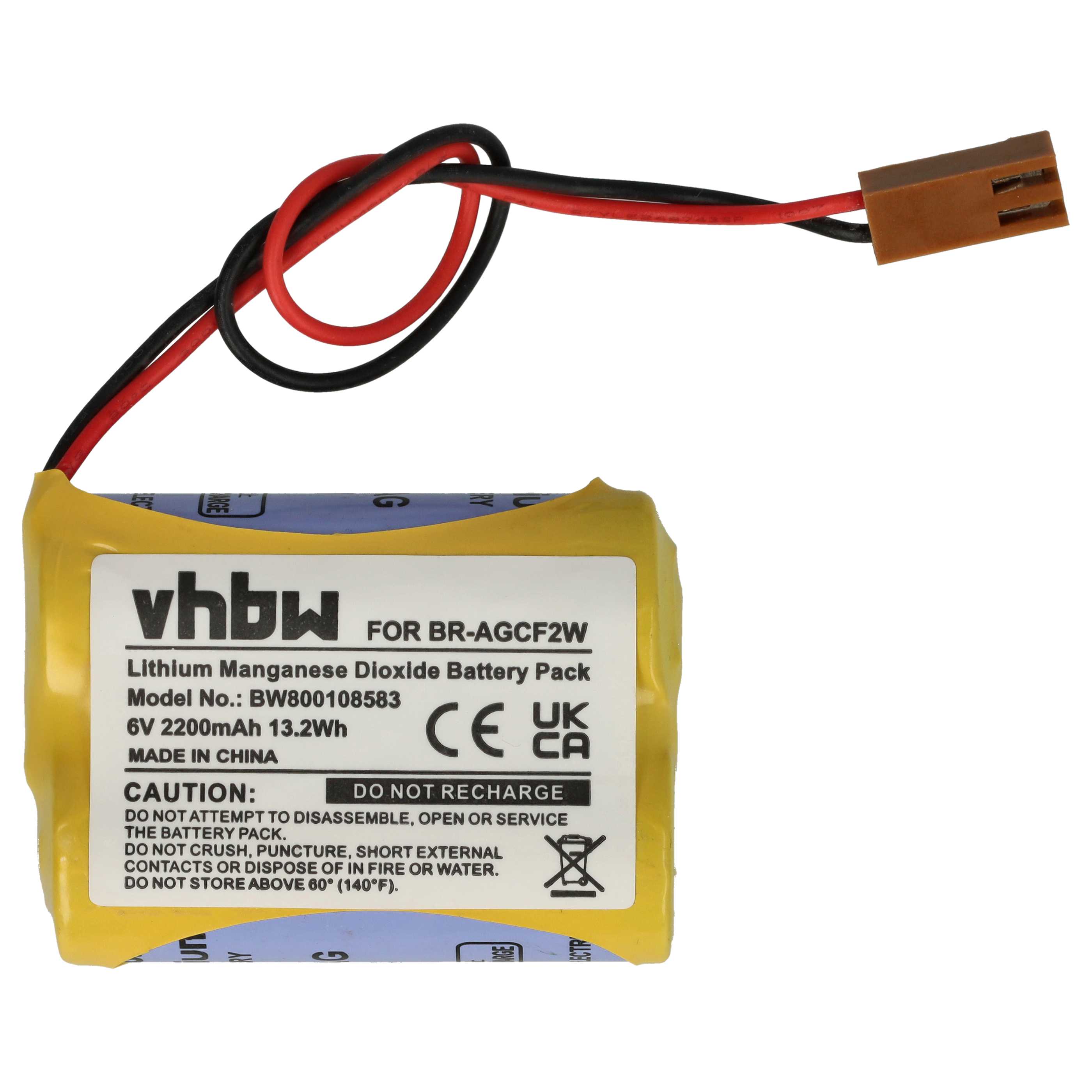 Batterie remplace Ge Fanuc BR-ACF2P pour pour PLC Programmable Logic Controller - 2200mAh 6V Li-MnO2