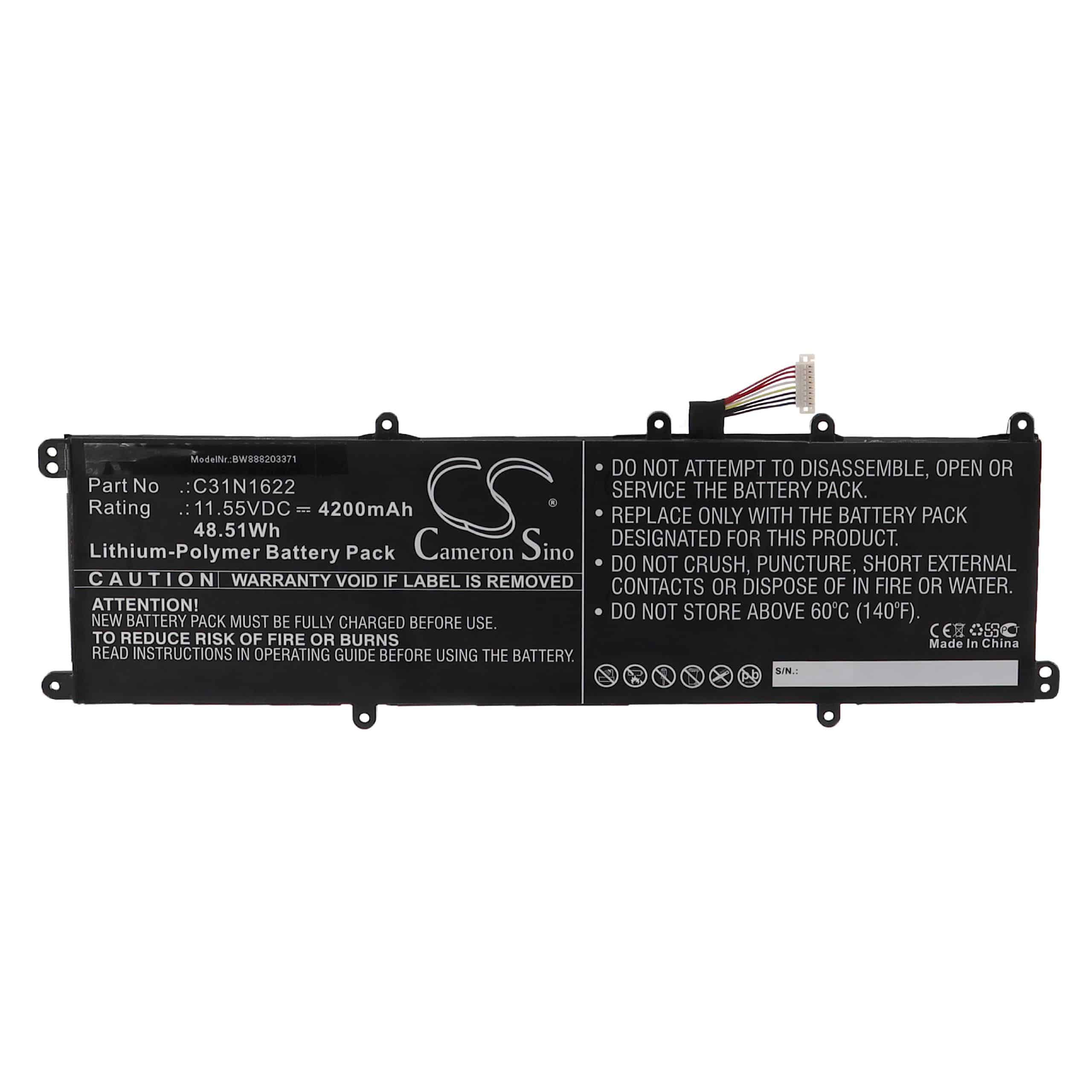 Notebook Battery Replacement for Asus 0B200-02390000, 0B200-02390200 - 4200mAh 11.55V Li-polymer