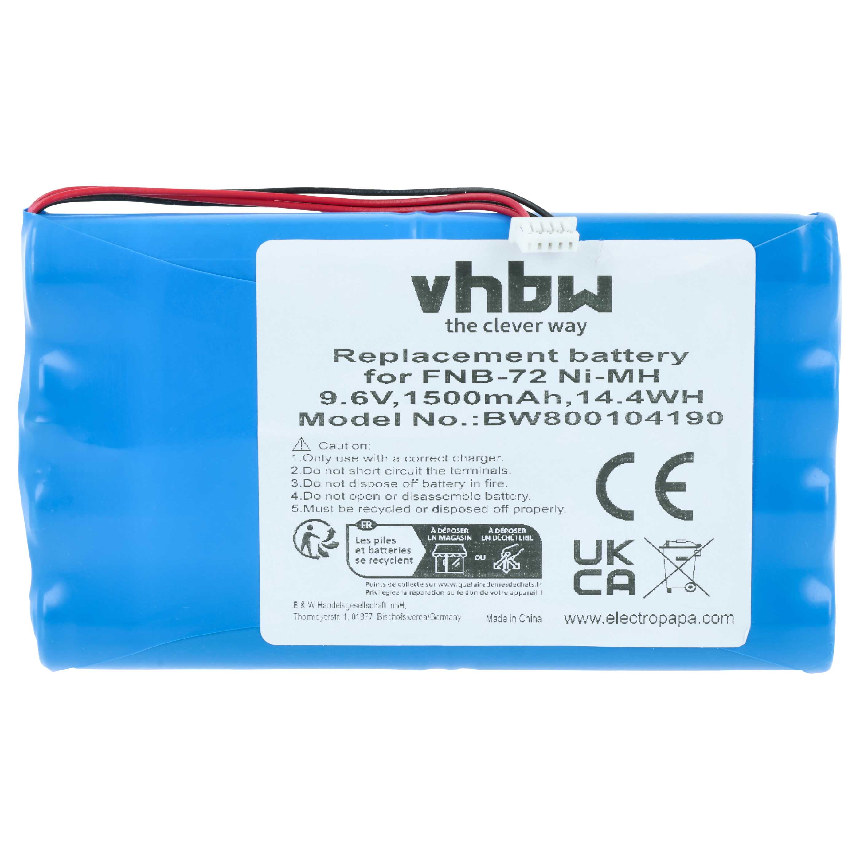 Radio 2x Battery replaces Yaesu FNB-72xh, FNB-72xx, FNB-72x, FNB-72xe, FNB-85, FNB-72 - 1500 mAh 9.6 V NiMH