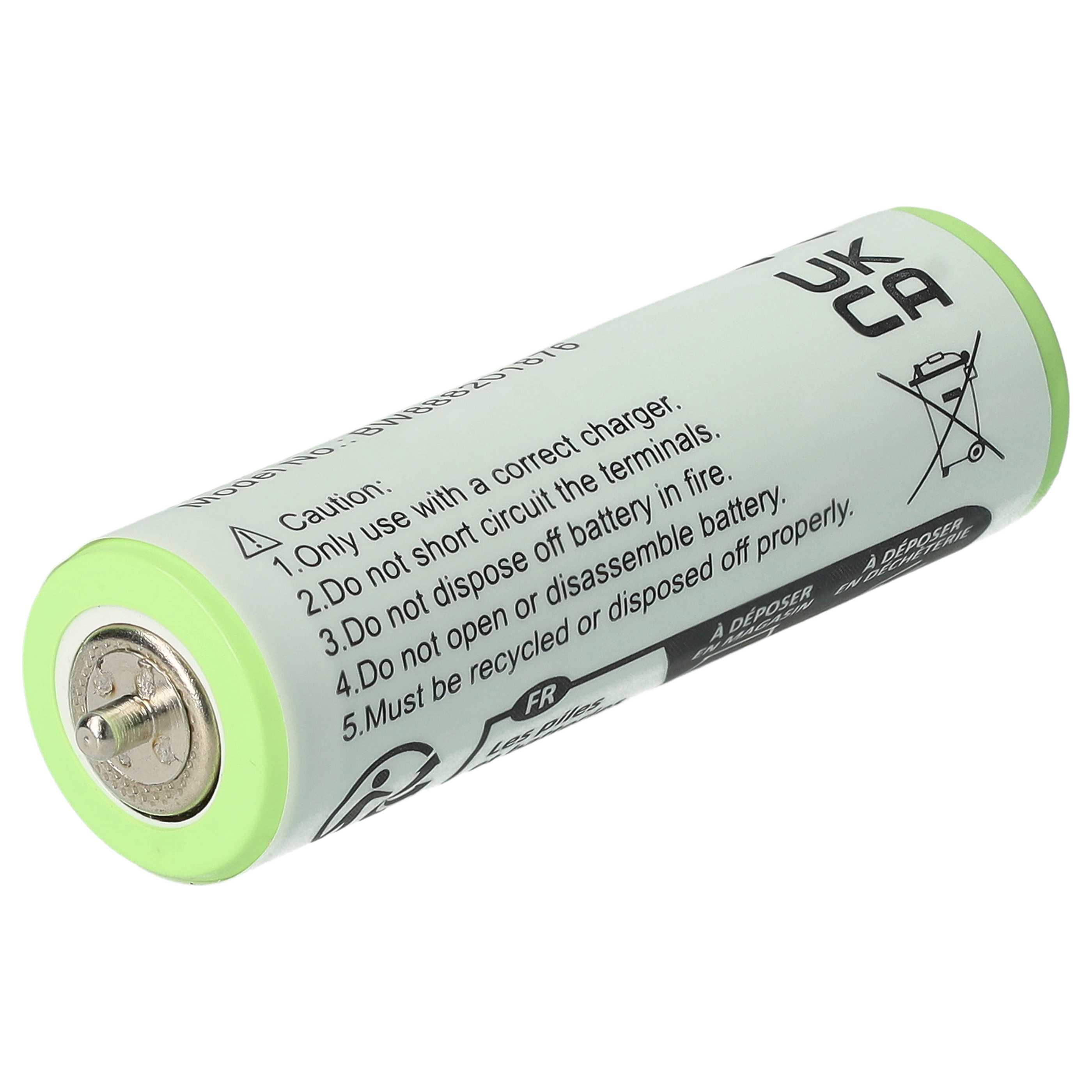 Batteria (2x pezzo) per rasoio sostituisce Braun 1HR-AAAUV, 67030834, 67030165 Panasonic - 1800mAh 1,2V NiMH
