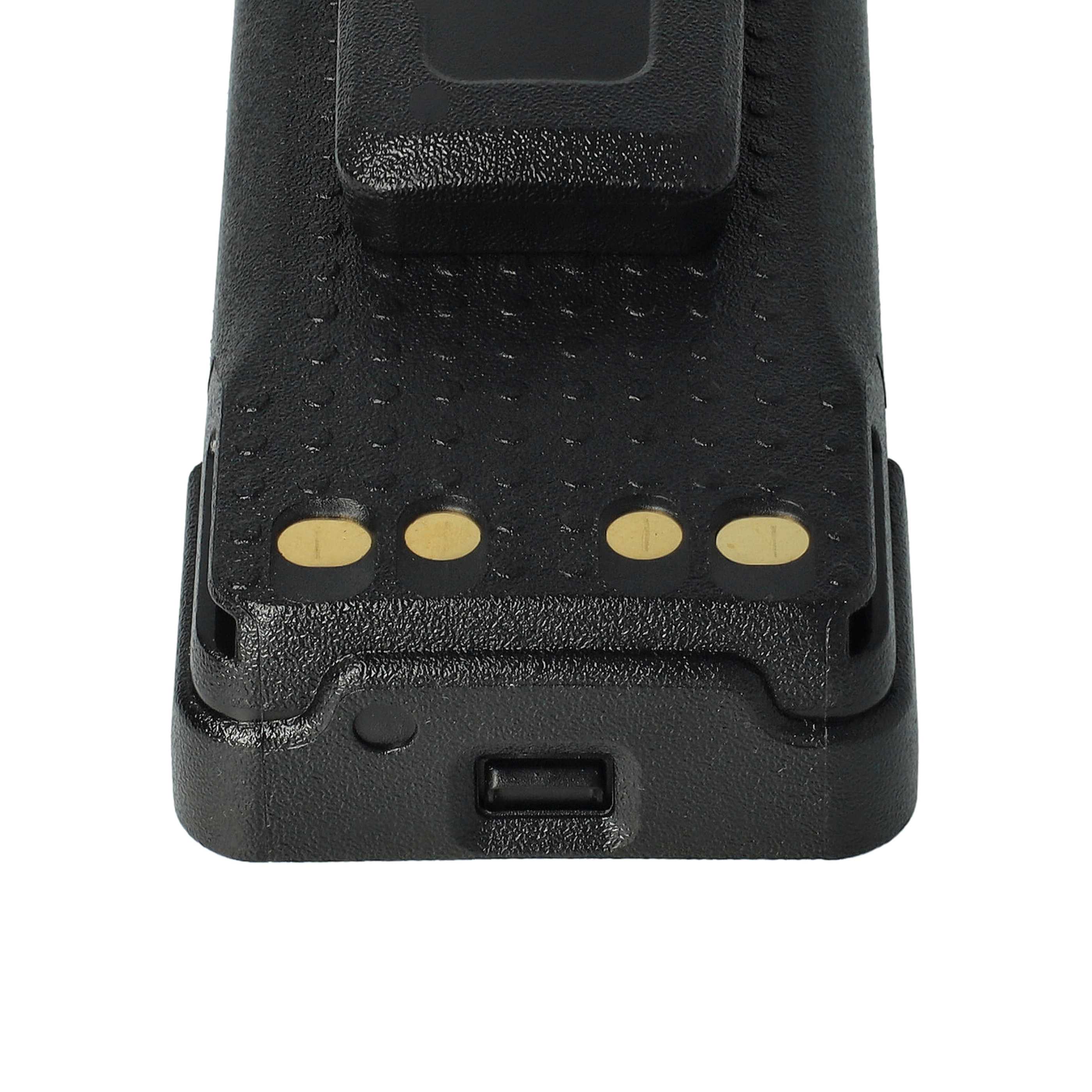 Radio 10x Battery replaces Motorola PMNN4406, PMNN4406BR, PMNN4409 - 2600 mAh 7.4 V Li-Ion + Belt Clip