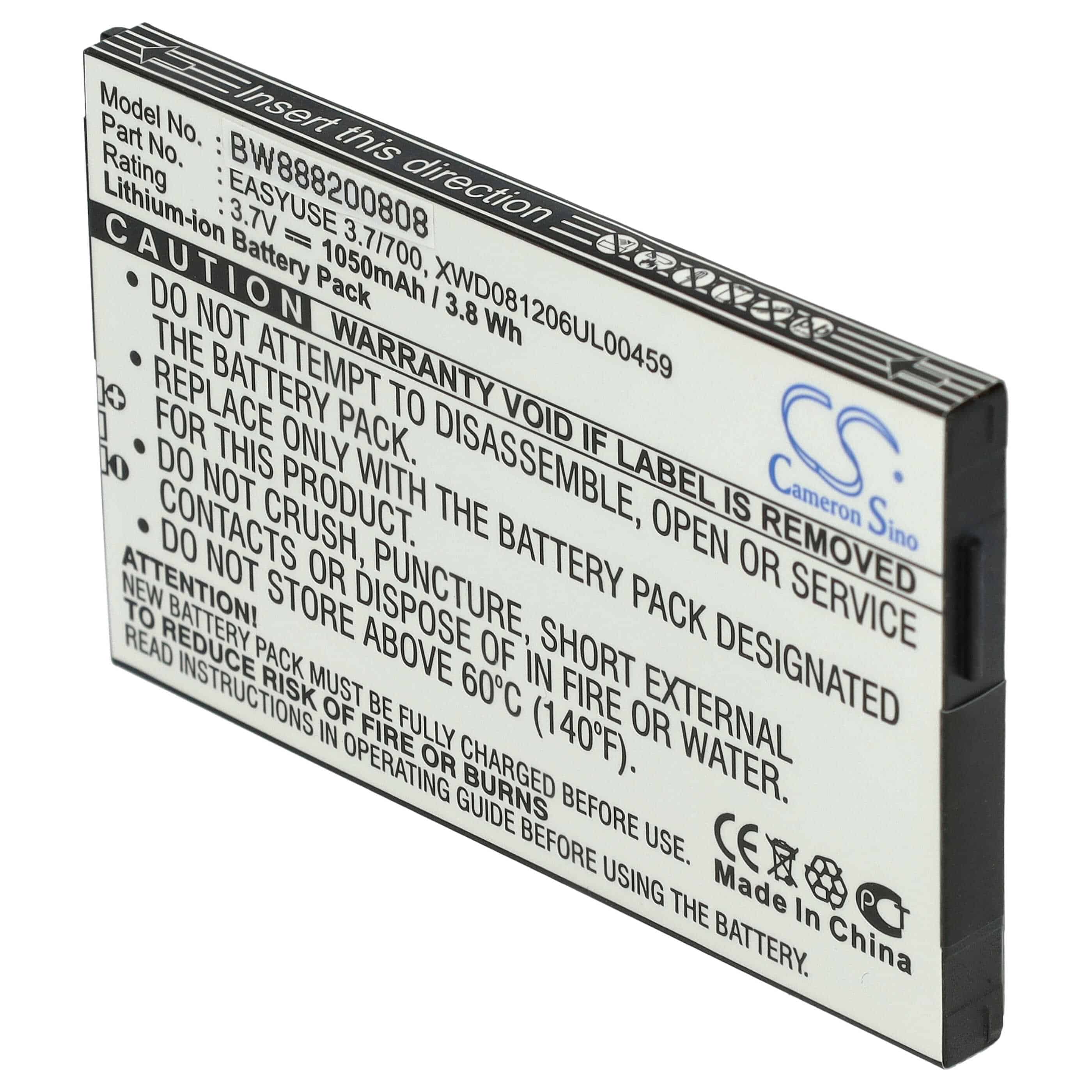Batterie remplace Doro EASYUSE 3.7/700, DBK-700 pour téléphone portable - 1050mAh, 3,7V, Li-ion