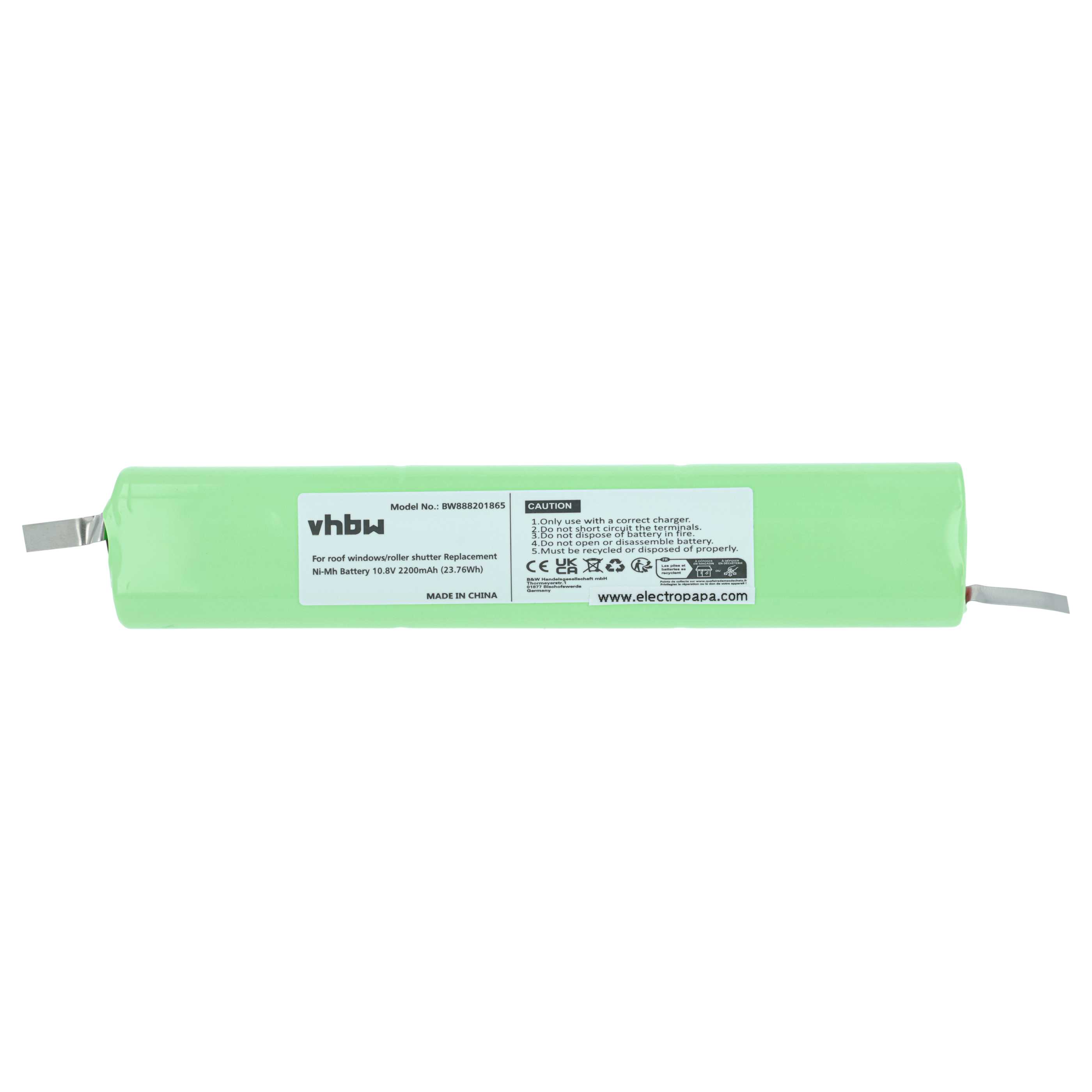2x Akumulator do rolet / żaluzji dachowych zamiennik Velux 946933, 946987, 946930 - 2200 mAh 10,8 V NiMH