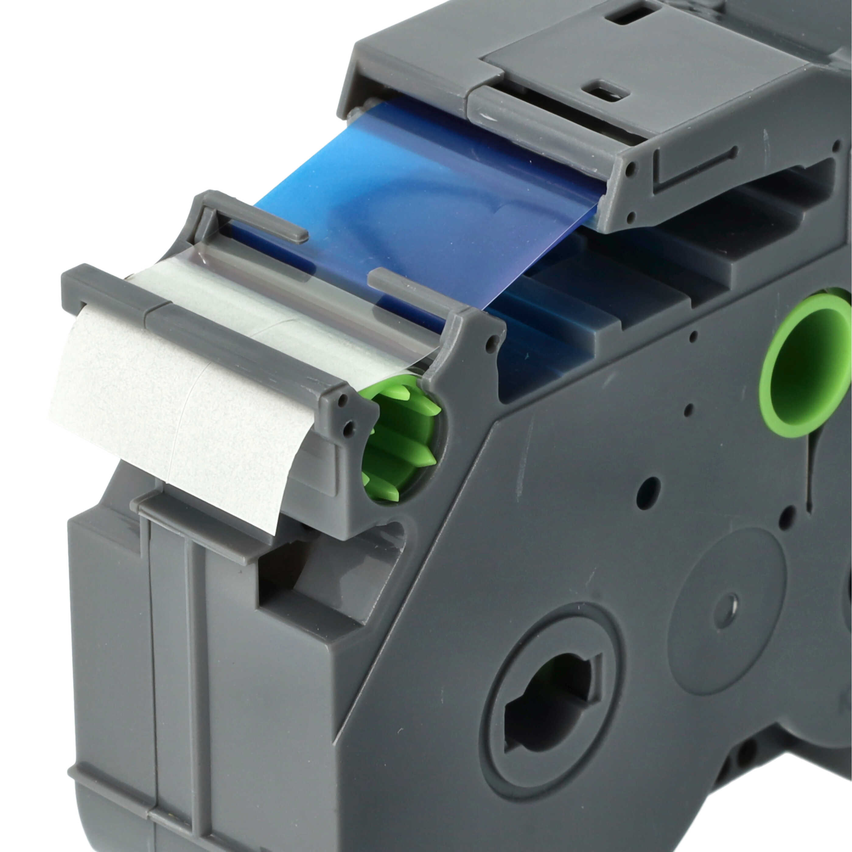 Cassette à ruban remplace Brother TZE-153 - 24mm lettrage Bleu ruban Transparent