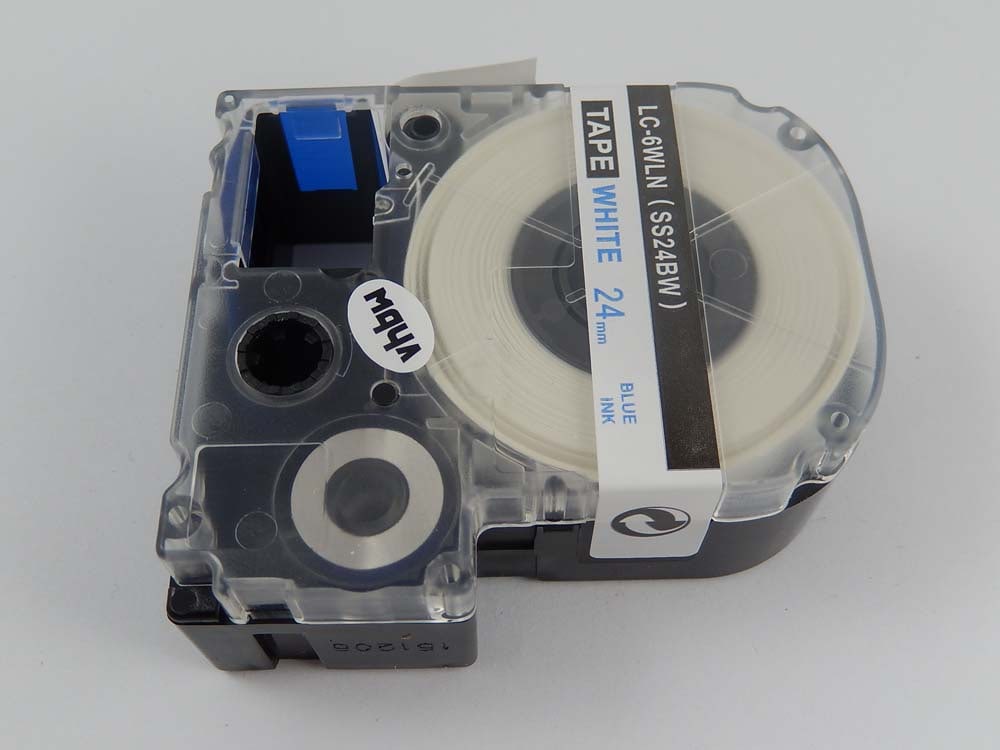Label Tape replaces Epson LC-6WLN - 24 mm Blue to White