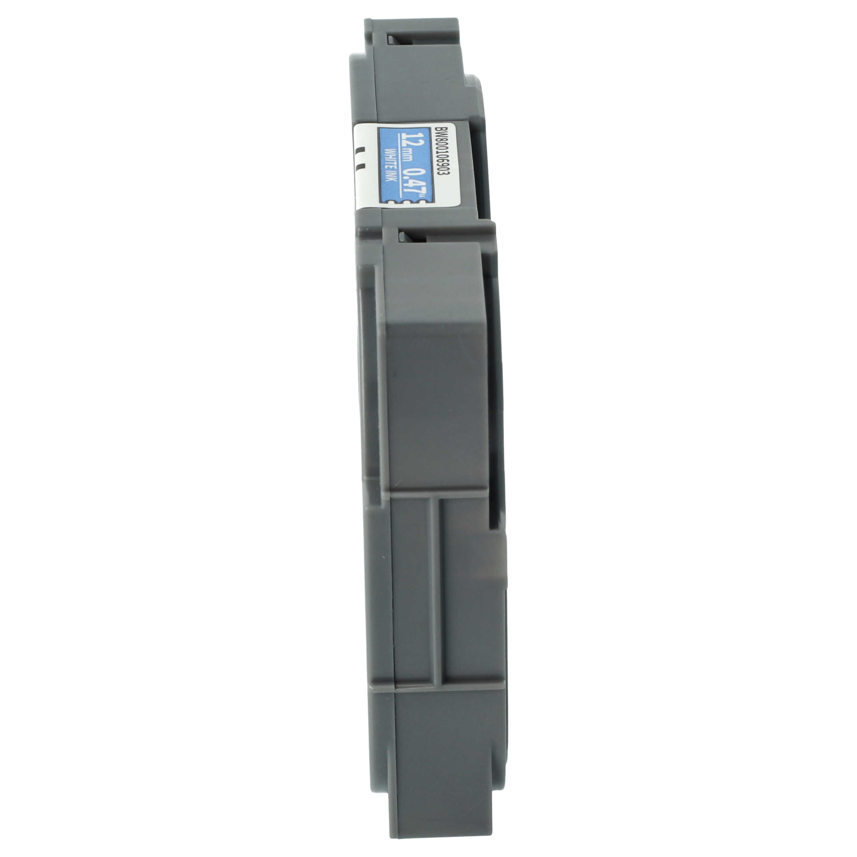 Cassette à ruban remplace Brother TZ-535, TZE-535 - 12mm lettrage Blanc ruban Bleu