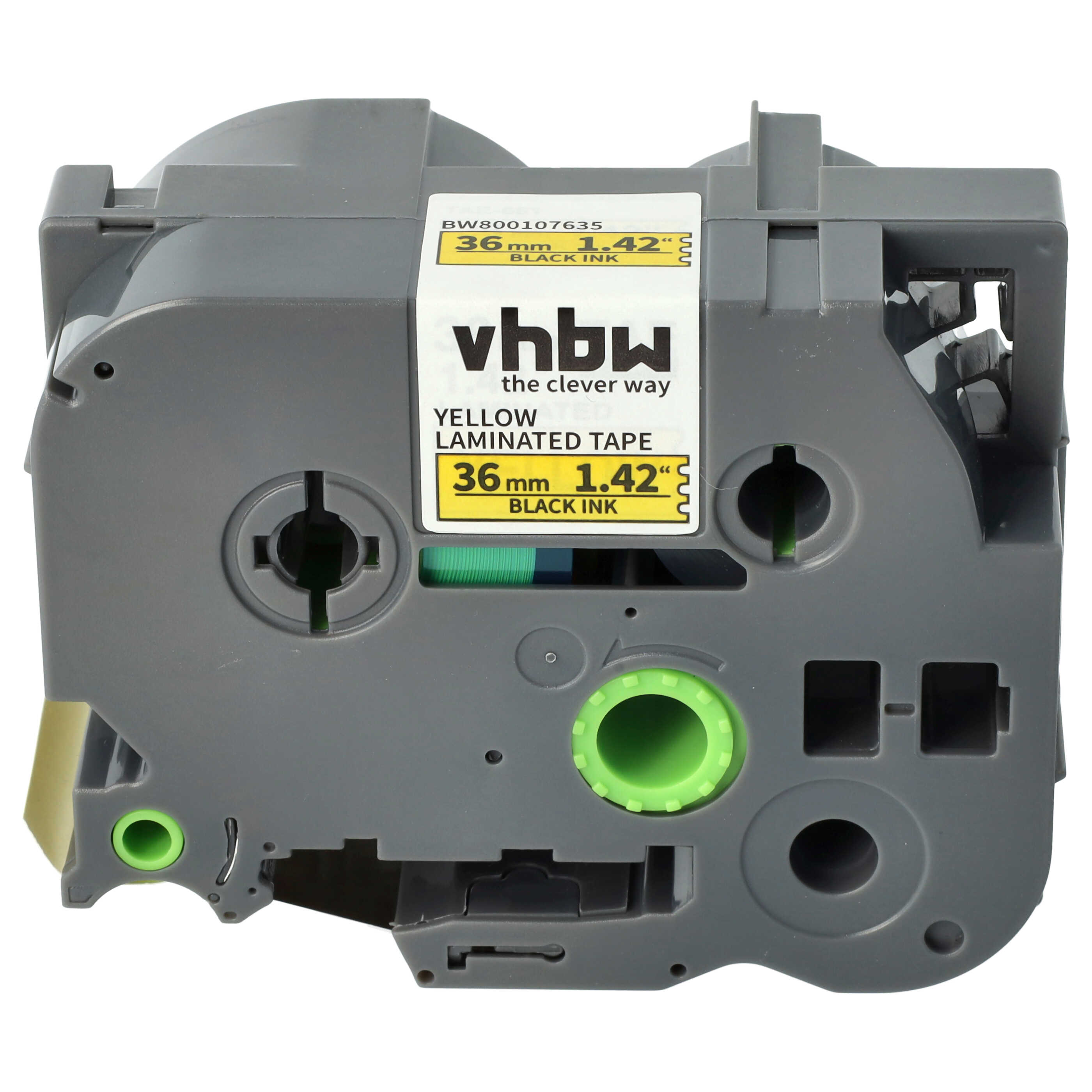 Label Tape as Replacement for Brother TZE-661L, TZ-661 - 36 mm Black to Yellow