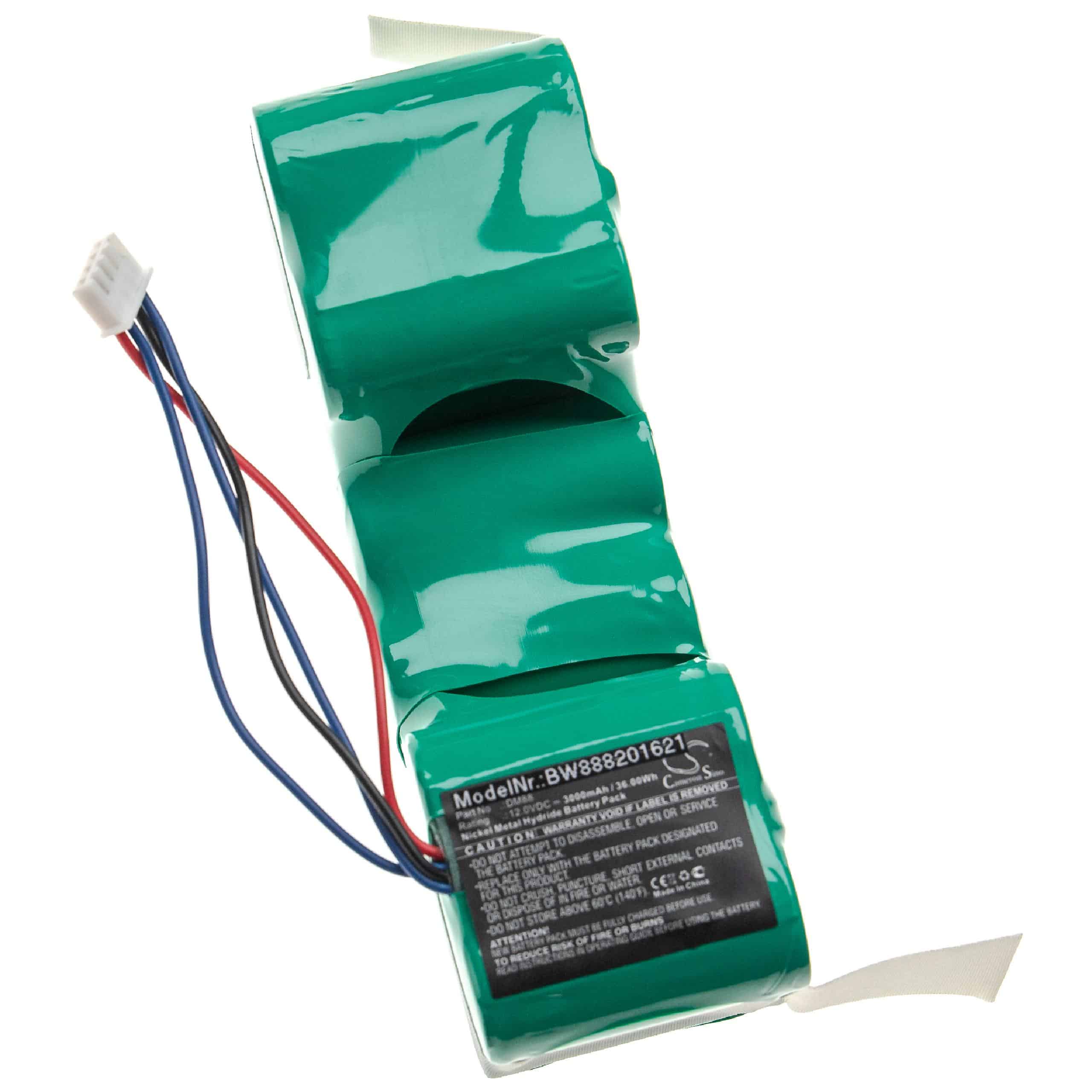 Batterie remplace Ecovacs 10001568, 10002167, DD4G, DM88, DD3G pour robot aspirateur - 3000mAh 12V NiMH
