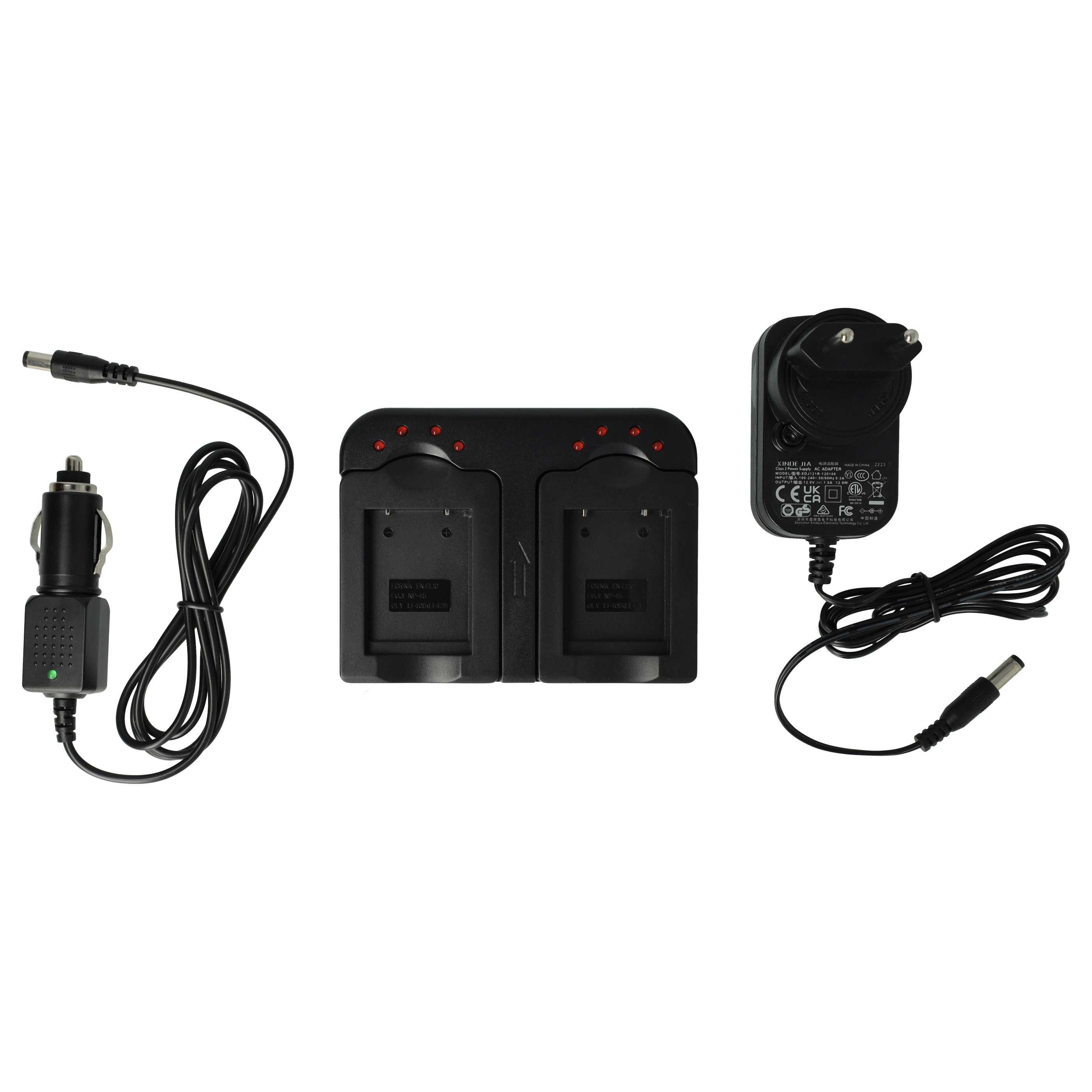 Caricabatterie + adattatore da auto per fotocamera - 0.5 / 0.9A 4.2/8.4V 114,5cm