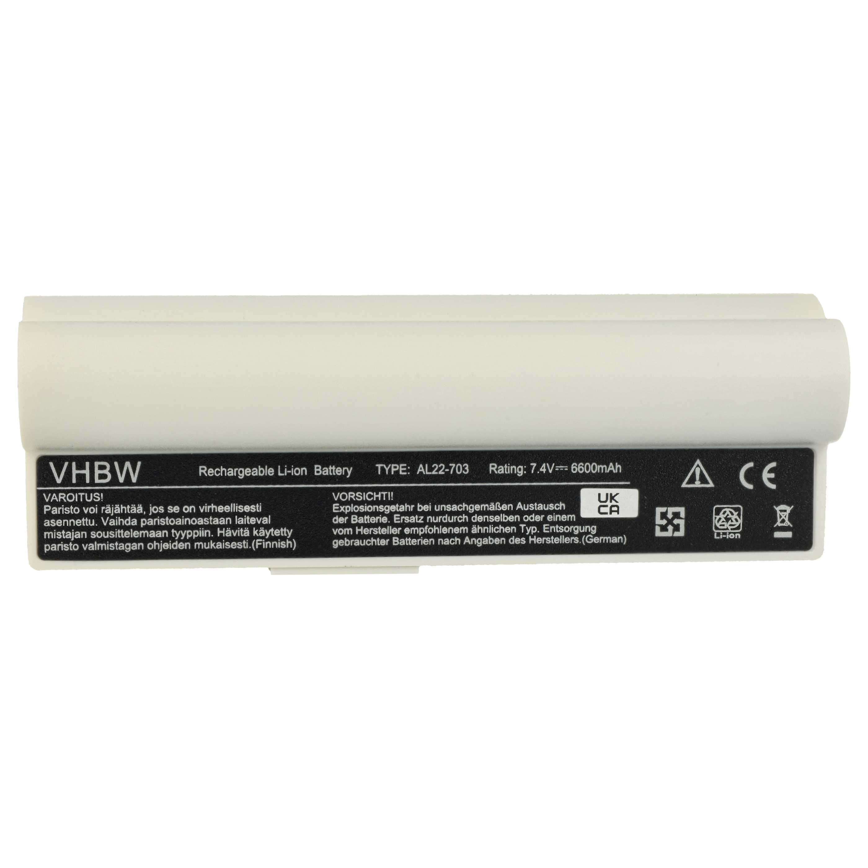 Akumulator do laptopa zamiennik Asus AL22-703 - 6600 mAh 7,4 V Li-Ion, biały