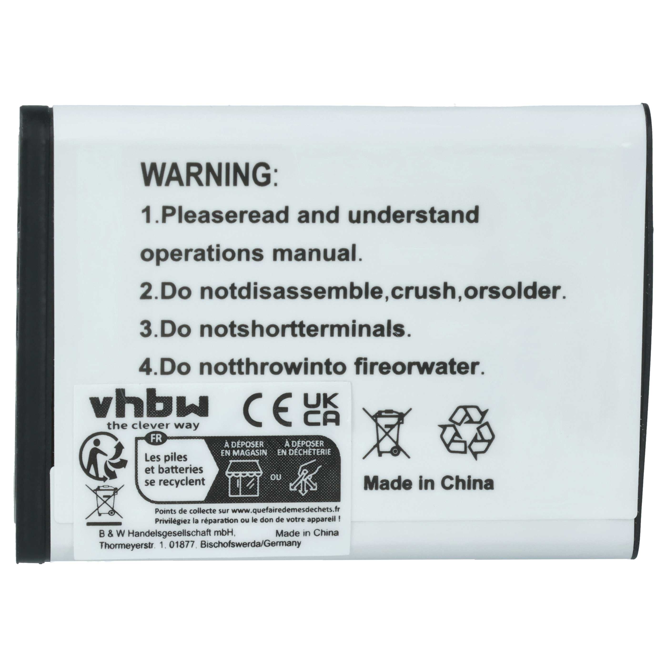 3x Battery replaces Samsung SLB-0837b - 500mAh, 3.7V, Li-Ion