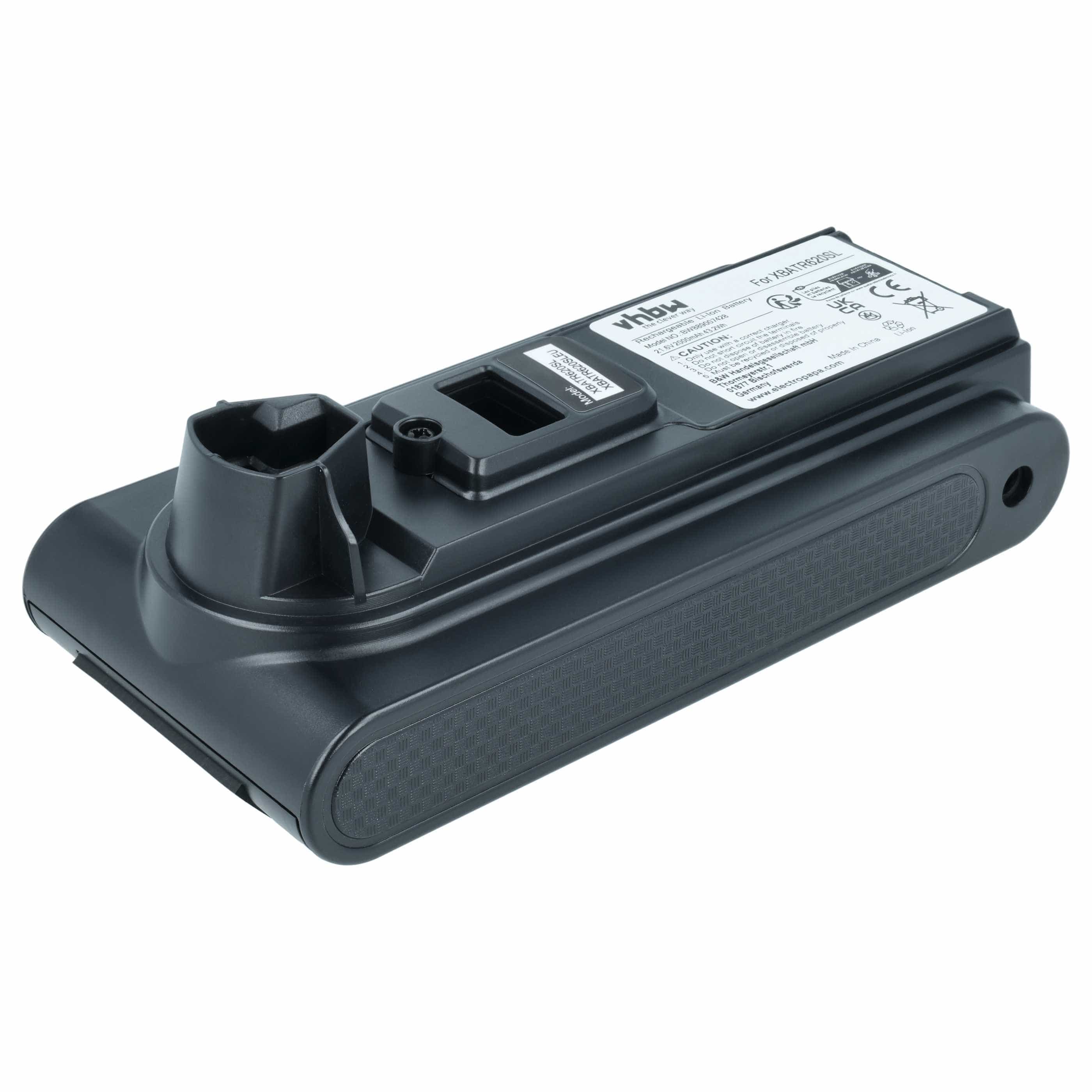 Battery replaces Shark XBATR620SL for Shark 2000mAh, 21.6V, Li-Ion
