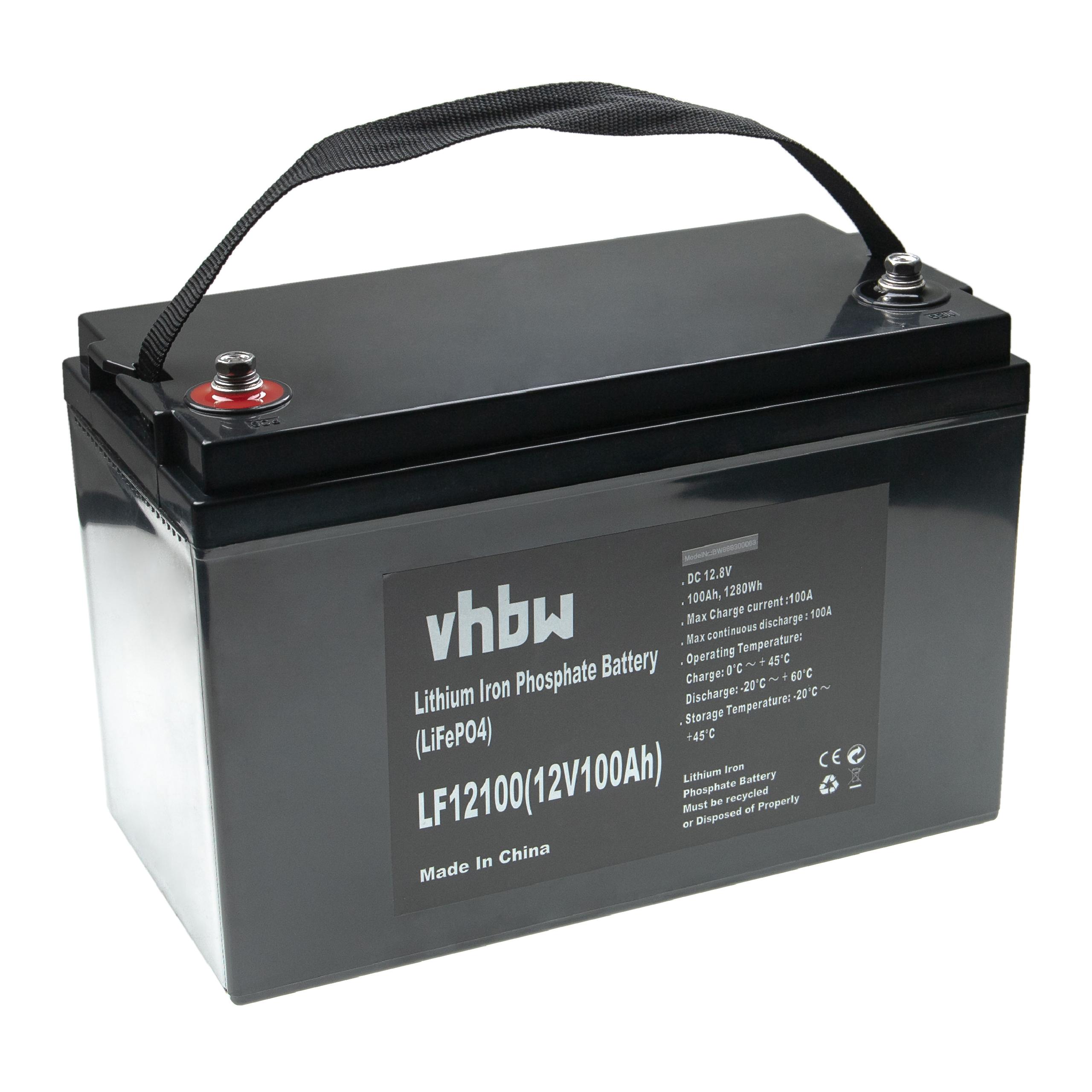 Bordbatterie Akku passend für Wohnmobil, Boot, Solaranlage - 100 Ah 12,8V LiFePO4, 100000mAh, ohne Farbe / Int