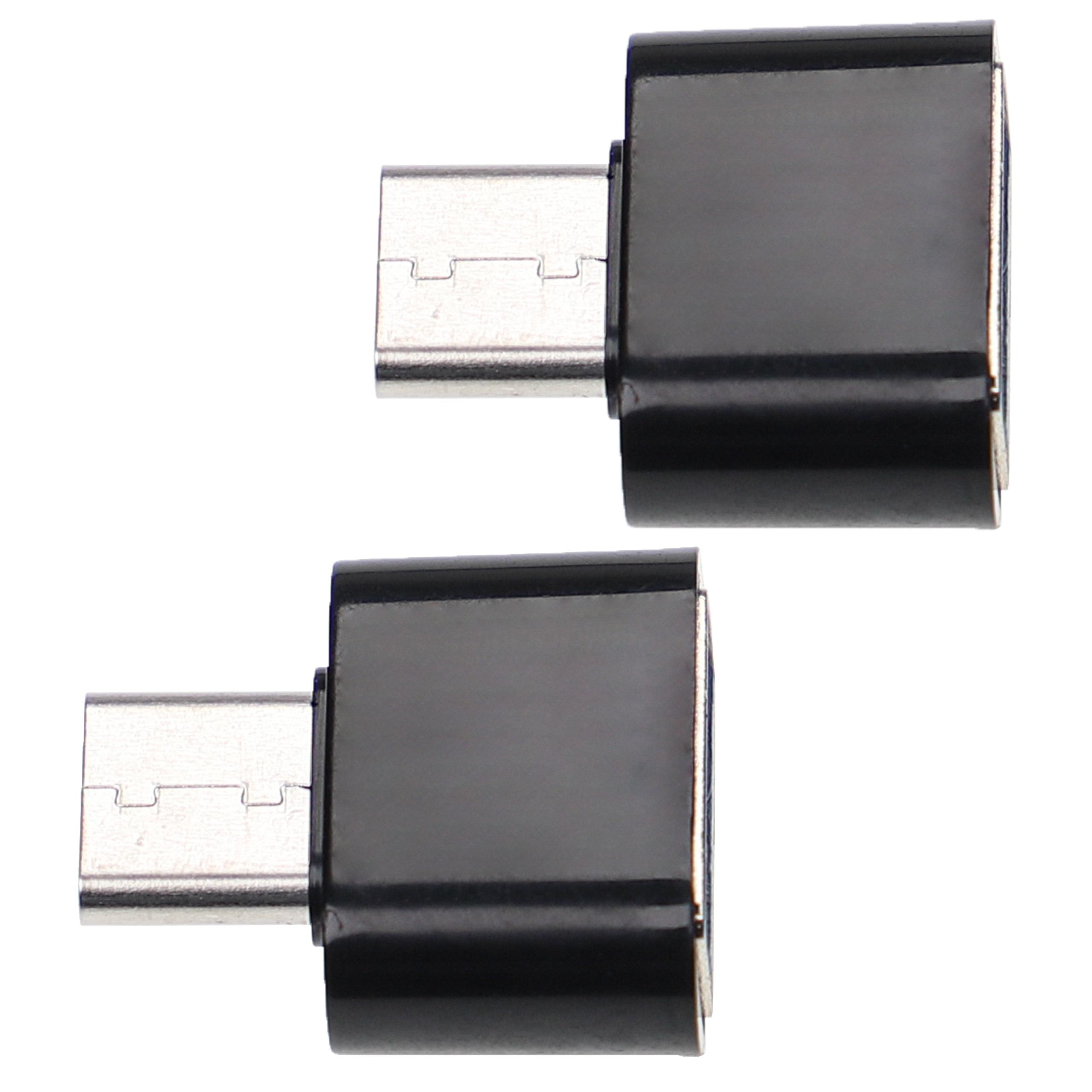 vhbw 2x Adaptateurs USB type C (m) vers USB 3.0 (f) compatible avec smartphone, ordinateur portable - noir