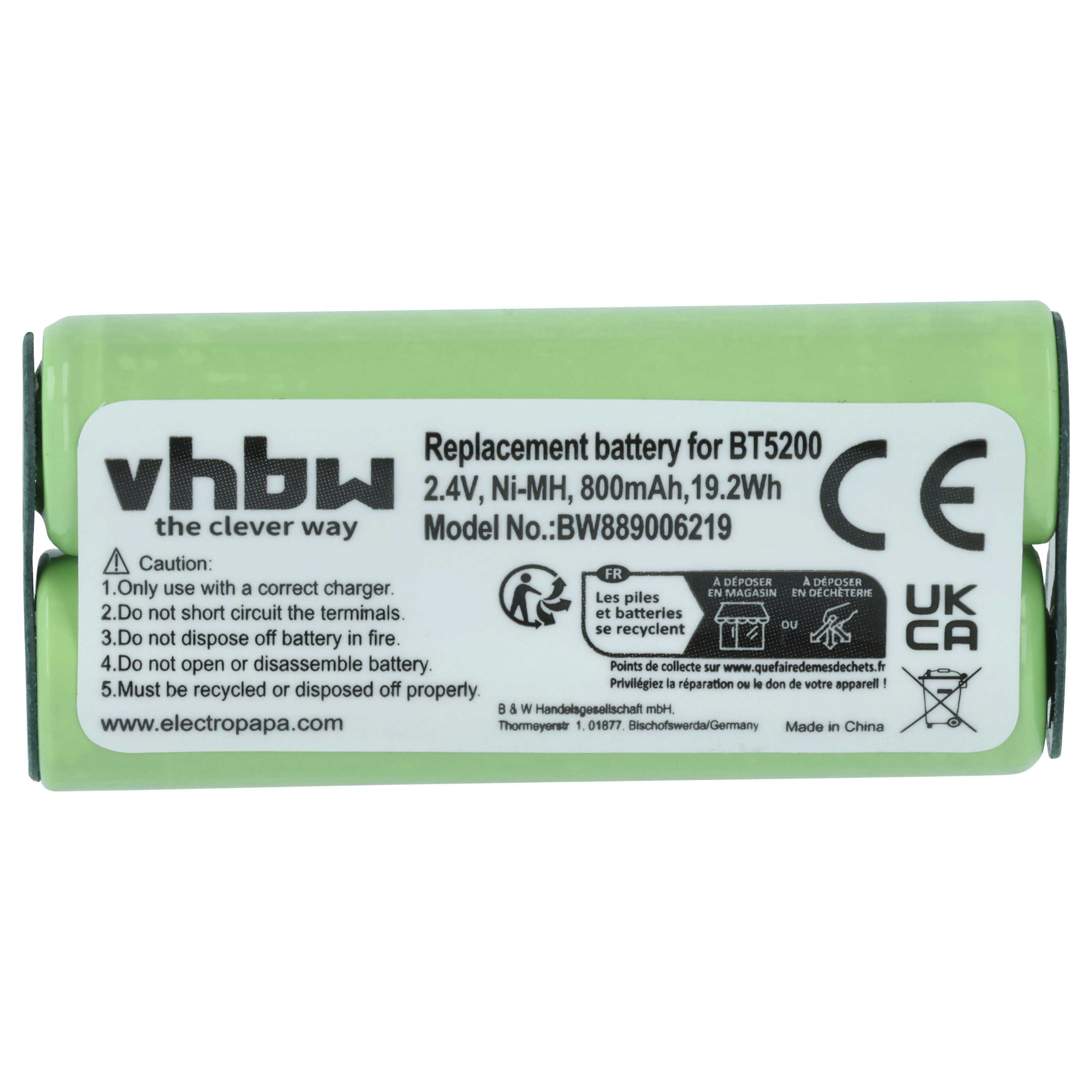 5x Akumulator do maszynki do strzyżenia zamiennik Braun 31198189 - 800 mAh 2,4 V NiMH