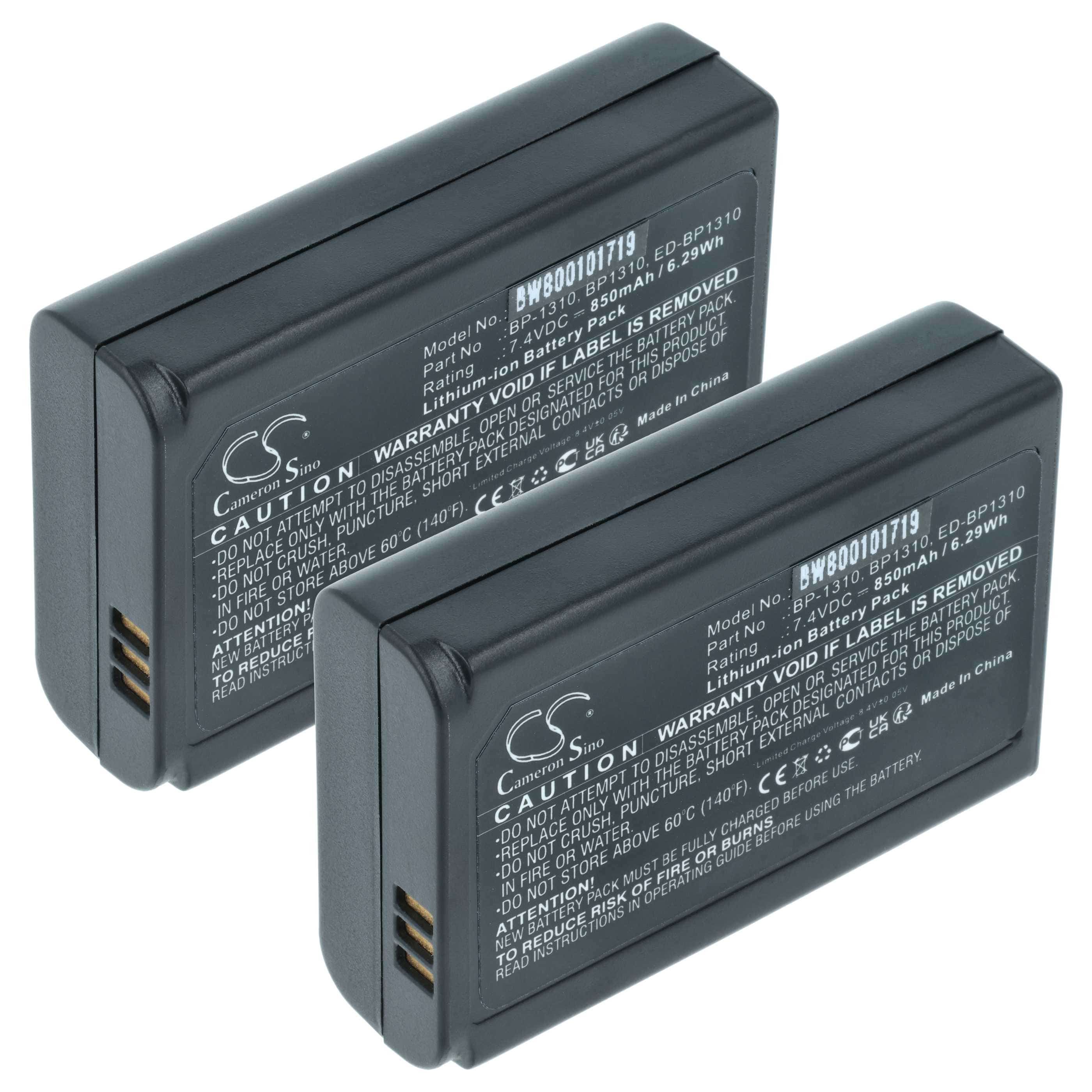 2x Battery replaces Samsung AD43-00192A, BP1310, BP-1310, ED-BP1310 - 1000mAh, 7.2V, Li-Ion