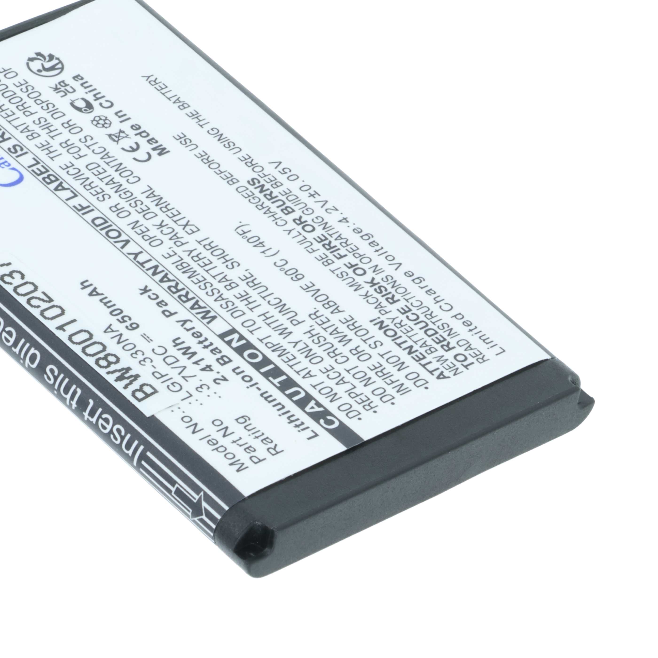 Batteria sostituisce LGIP-330NA per cellulare - 600mAh 3,7V Li-Ion 