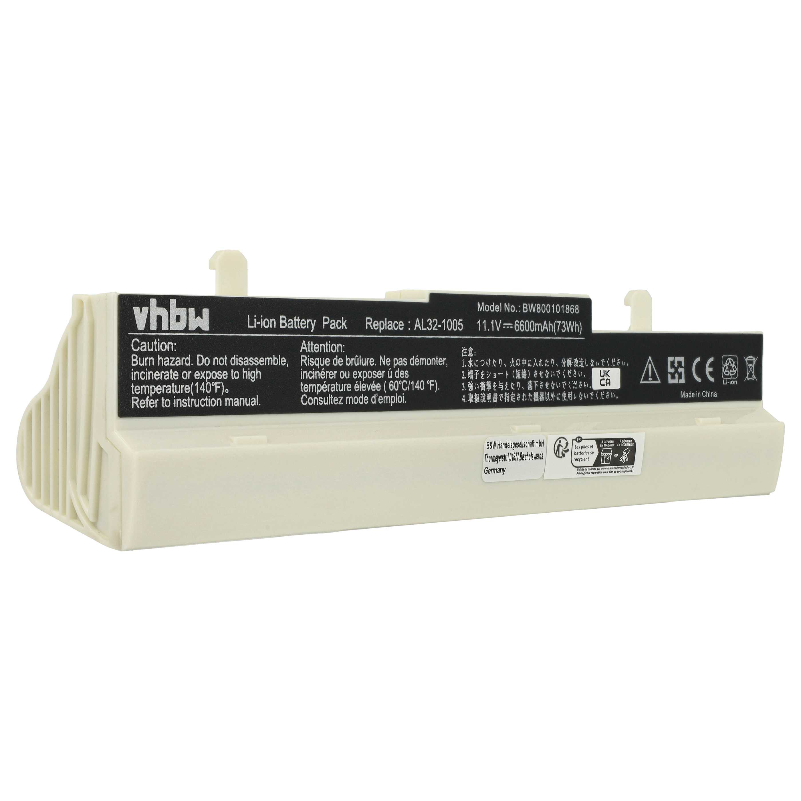 Akumulator do laptopa zamiennik Asus 70-OA1B1B2100, 0B20-00KA0AS - 6600 mAh 11,1 V Li-Ion, biały