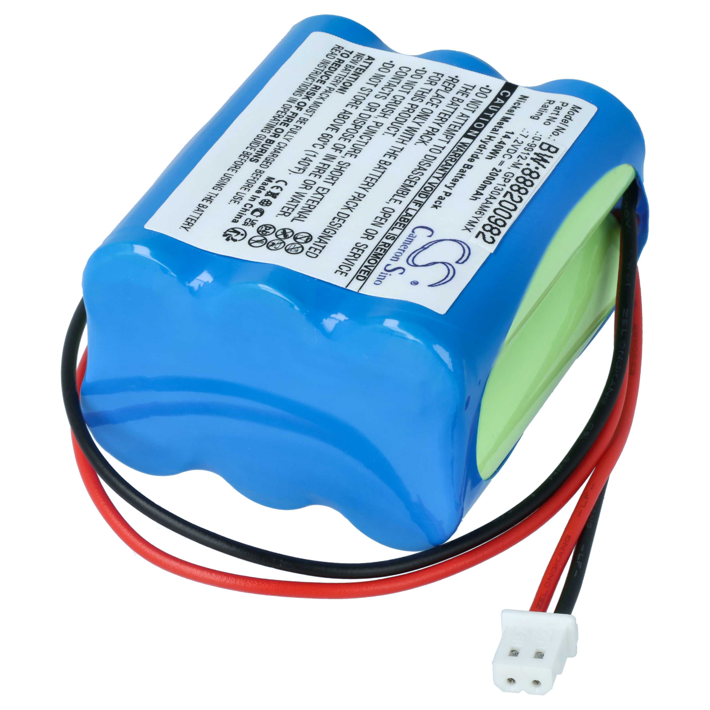 5x Batteries remplace BT GP100AAS6YMX, GP130AAM6YMX pour centrale d'alarme Visonic - 2000mAh 7,2V NiMH