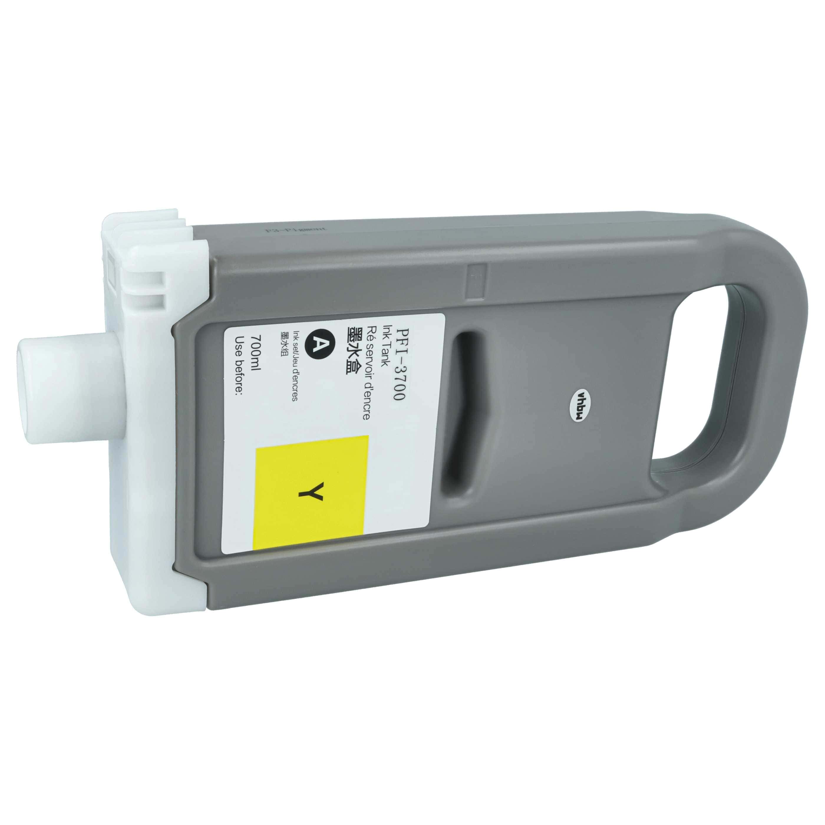 Ink Cartridge as Exchange for Canon PFI-3700 Y for Canon Printer - Yellow 700 ml