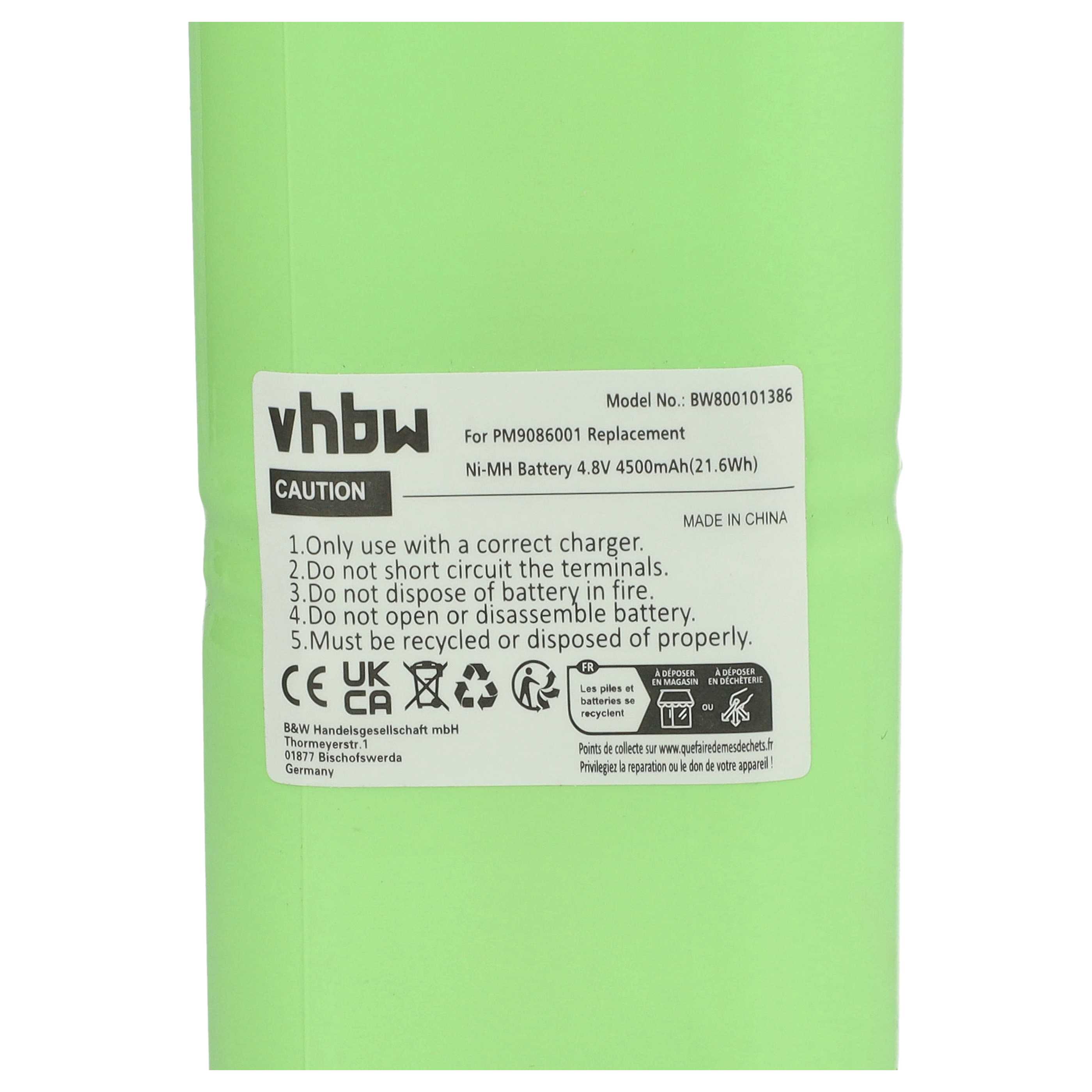 Batterie remplace Fluke PM9086 001, B10858, AS30006 outil de mesure Philips - 4500mAh 4,8V NiMH