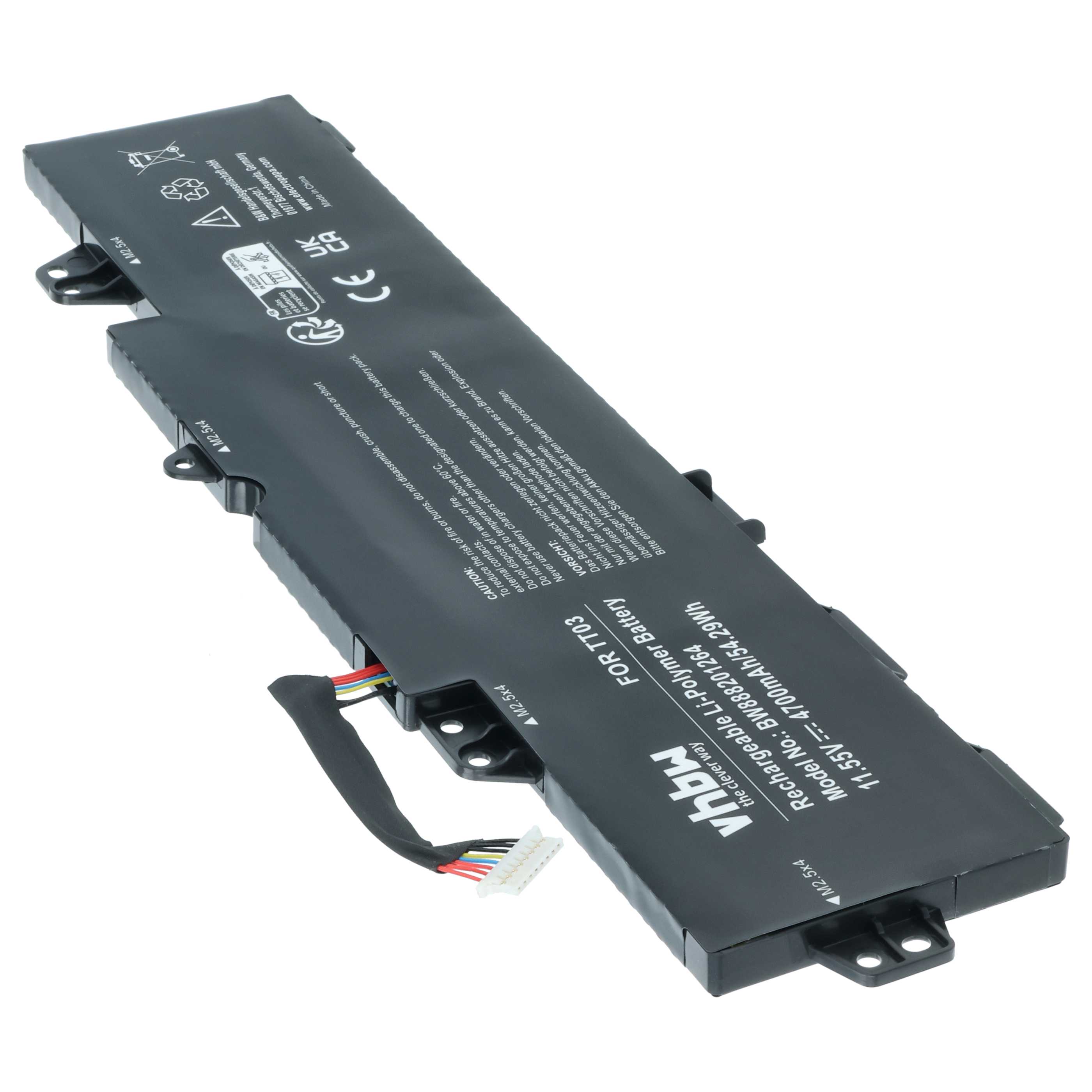 Akumulator do laptopa zamiennik HP 932824-2C1, 932824-1C1, 3RS08UT#ABA - 4700 mAh 11,55 V LiPo, czarny