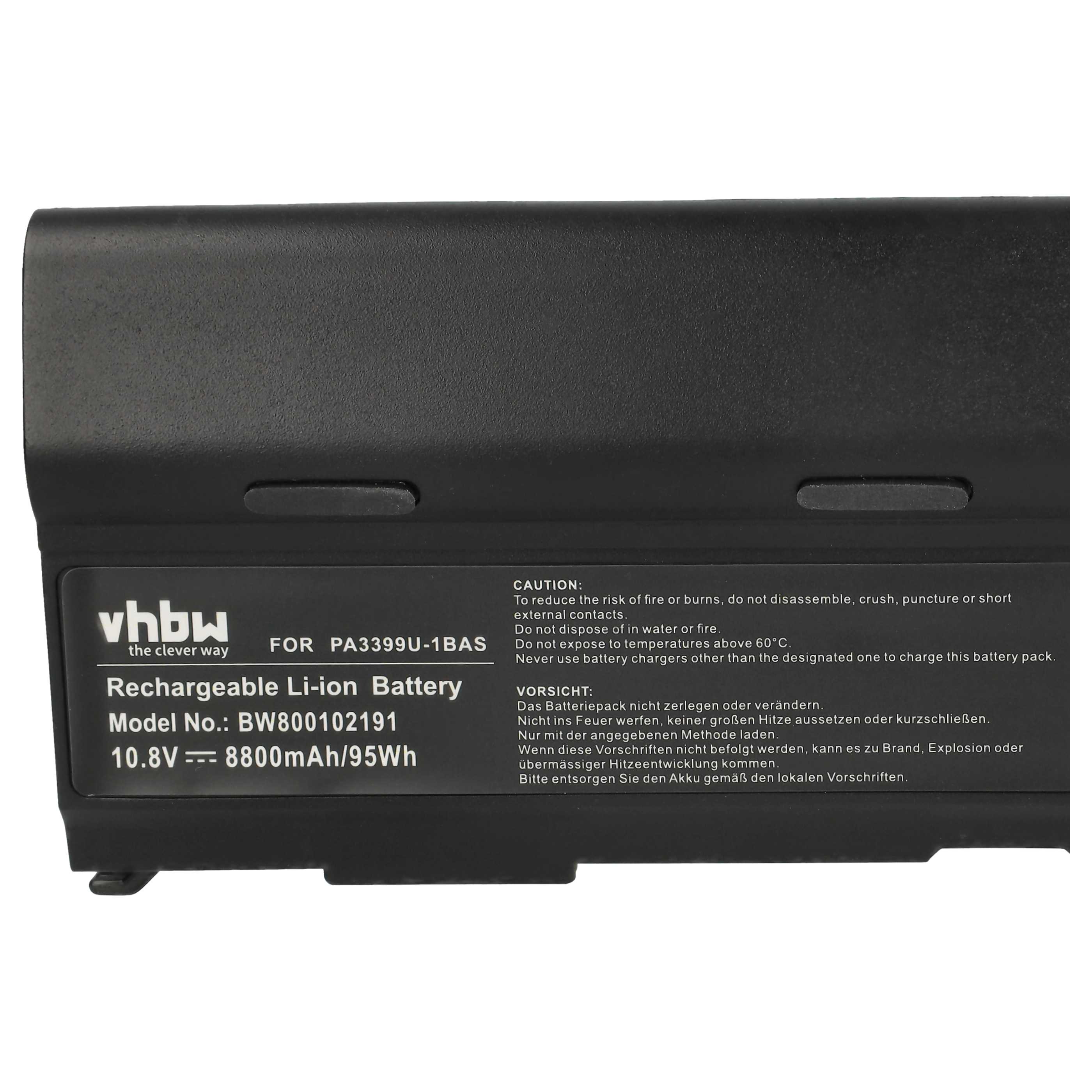 Akumulator do laptopa zamiennik Toshiba PA3399U-1BAS, PA3399U-1BRS - 8800 mAh 10,8 V Li-Ion, czarny