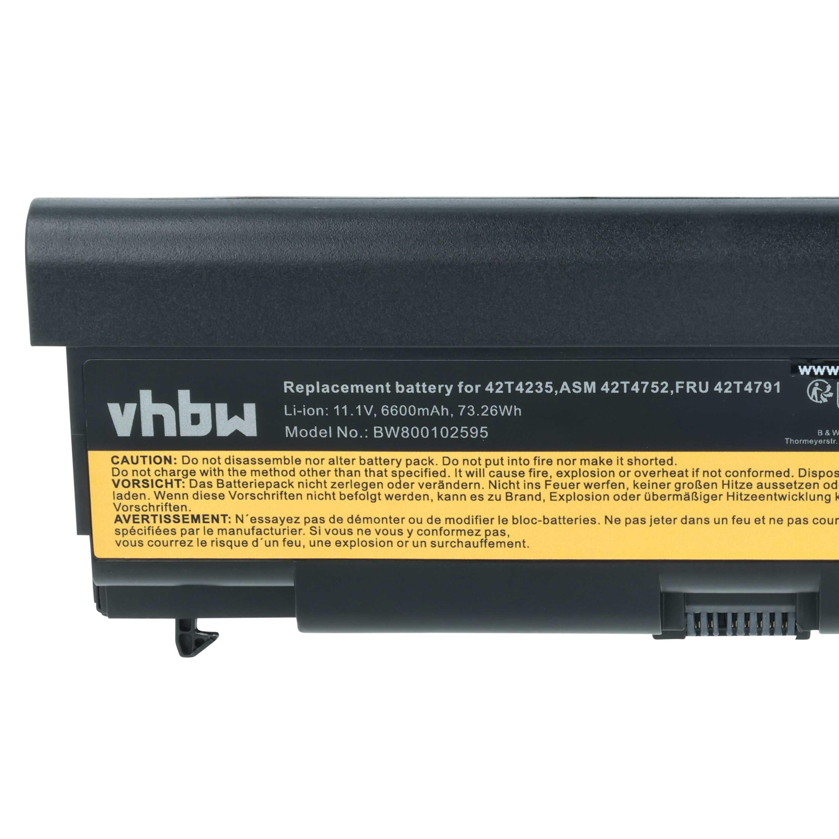 Akumulator do laptopa zamiennik Lenovo 42T4710, 42T4708, 42T4709, 42T4235 - 6600 mAh 10,8 V Li-Ion, czarny