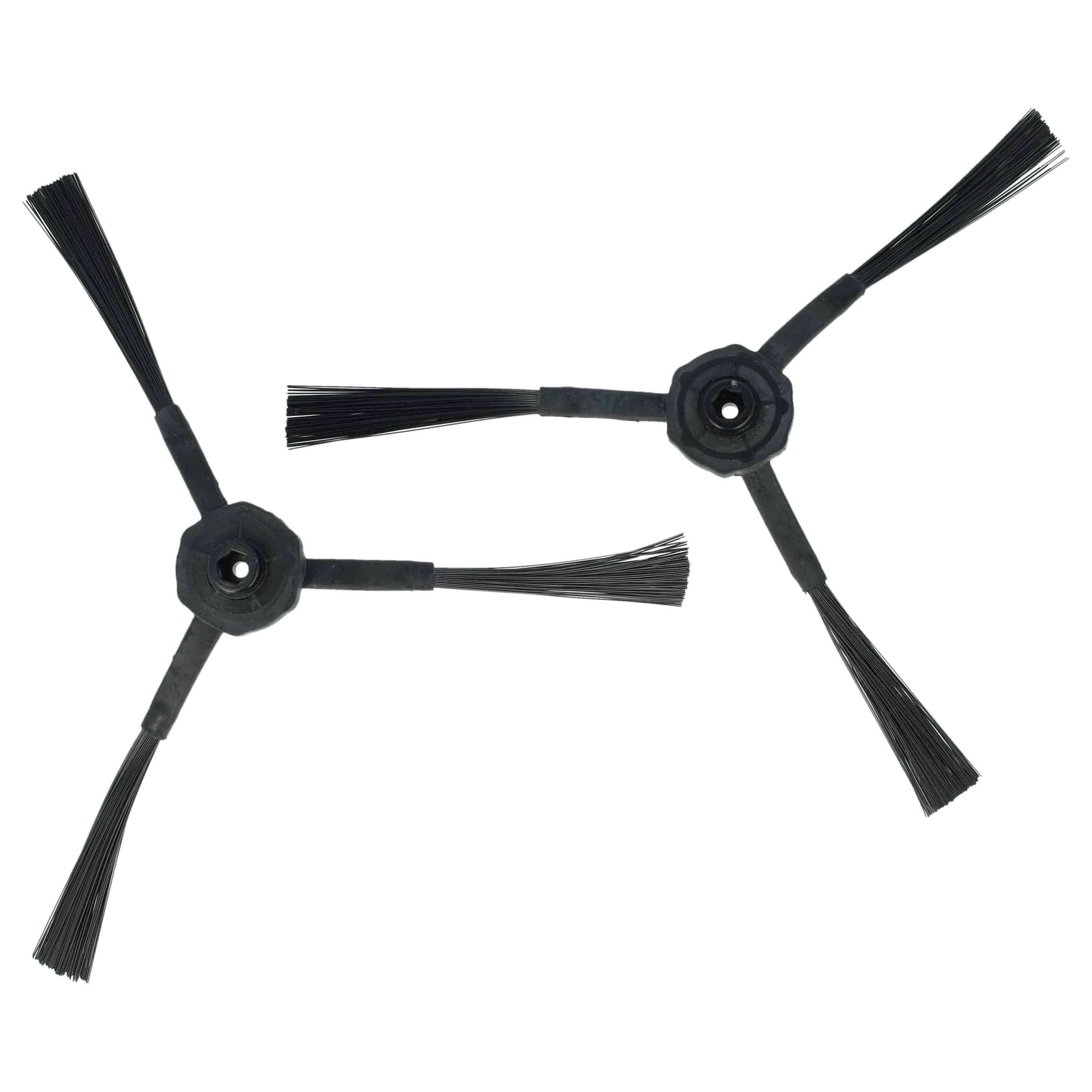 4x Side Brush suitable for iLife, Ecovacs, Haier, Ariete Robot Vacuum Cleaner etc. - 3-armed, black
