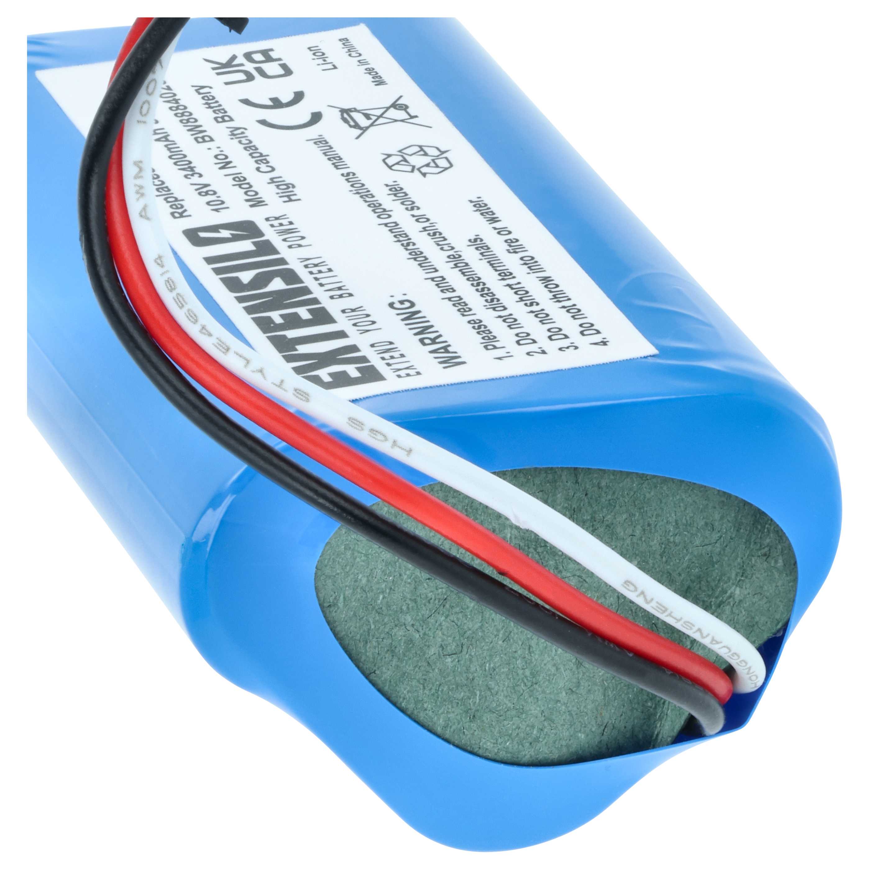 Battery replaces Ecovacs ZJ1450, DA60-Darfon for Ecovacs 3400mAh, 10.8V, Li-Ion