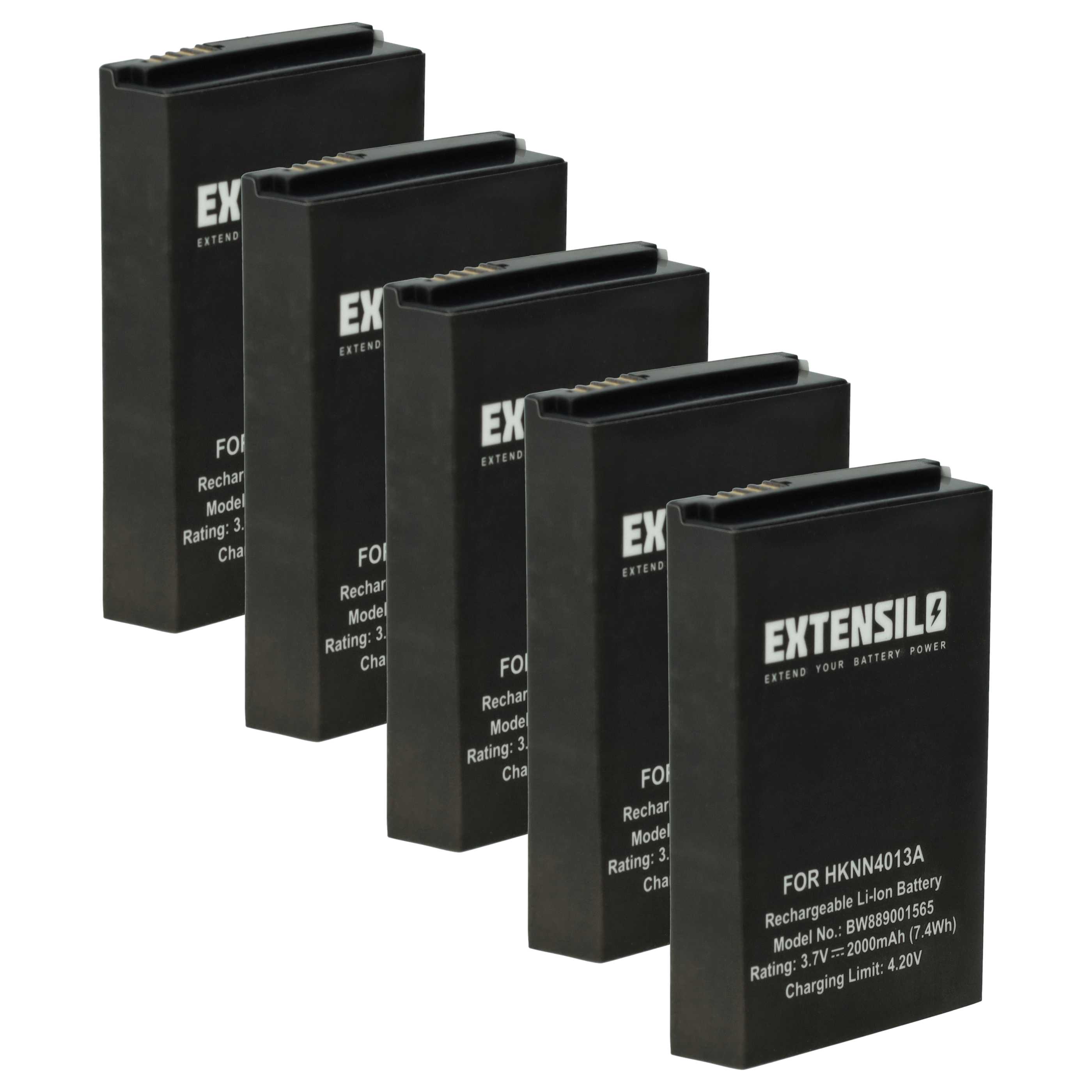 Akku (5 Stück) als Ersatz für Motorola BT110, BT90, HKLN4440B für Funkgerät - 2000mAh 3,7V Li-Polymer