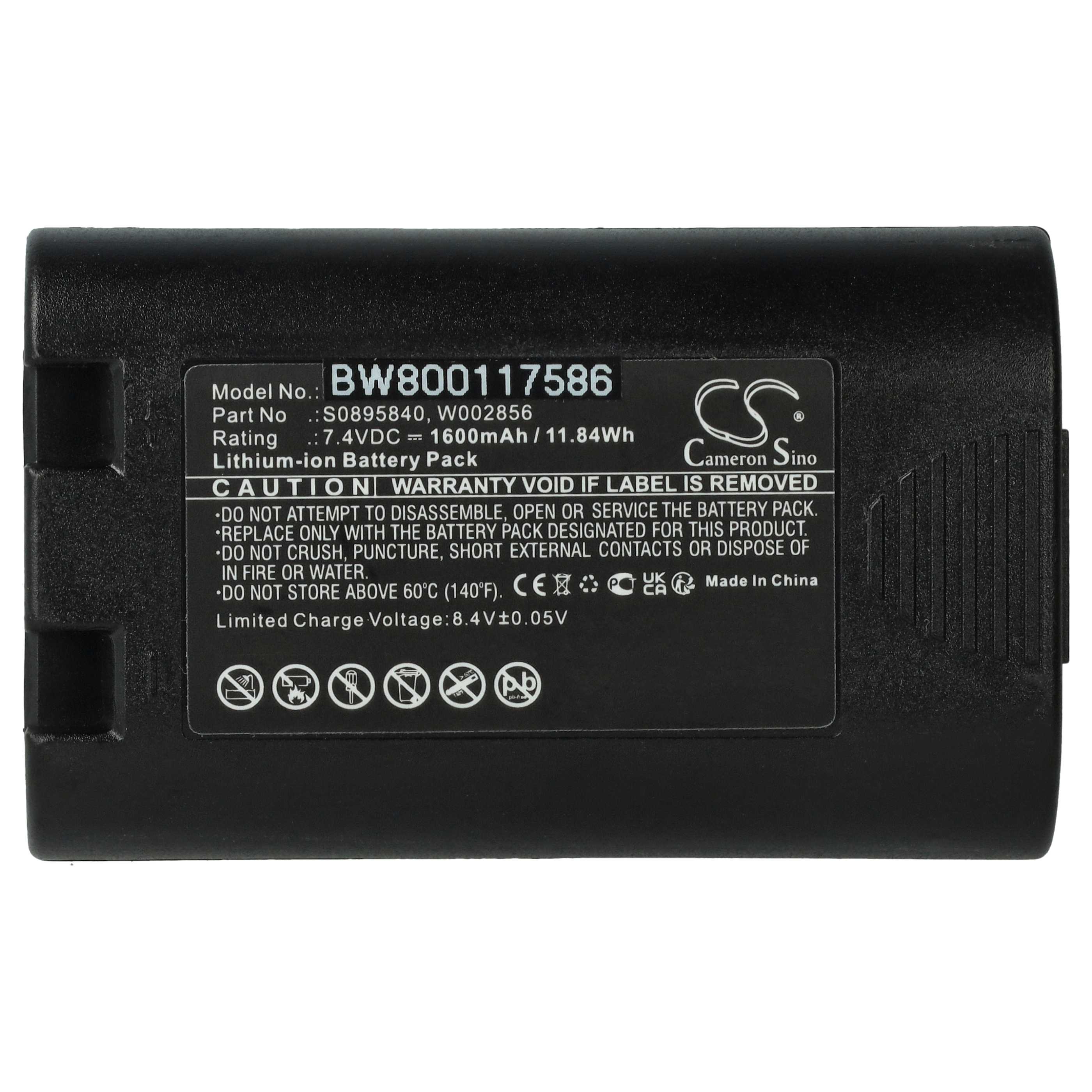 Printer Battery Replacement for 3M PL-200-BAT - 1600 mAh 7.4 V Li-Ion